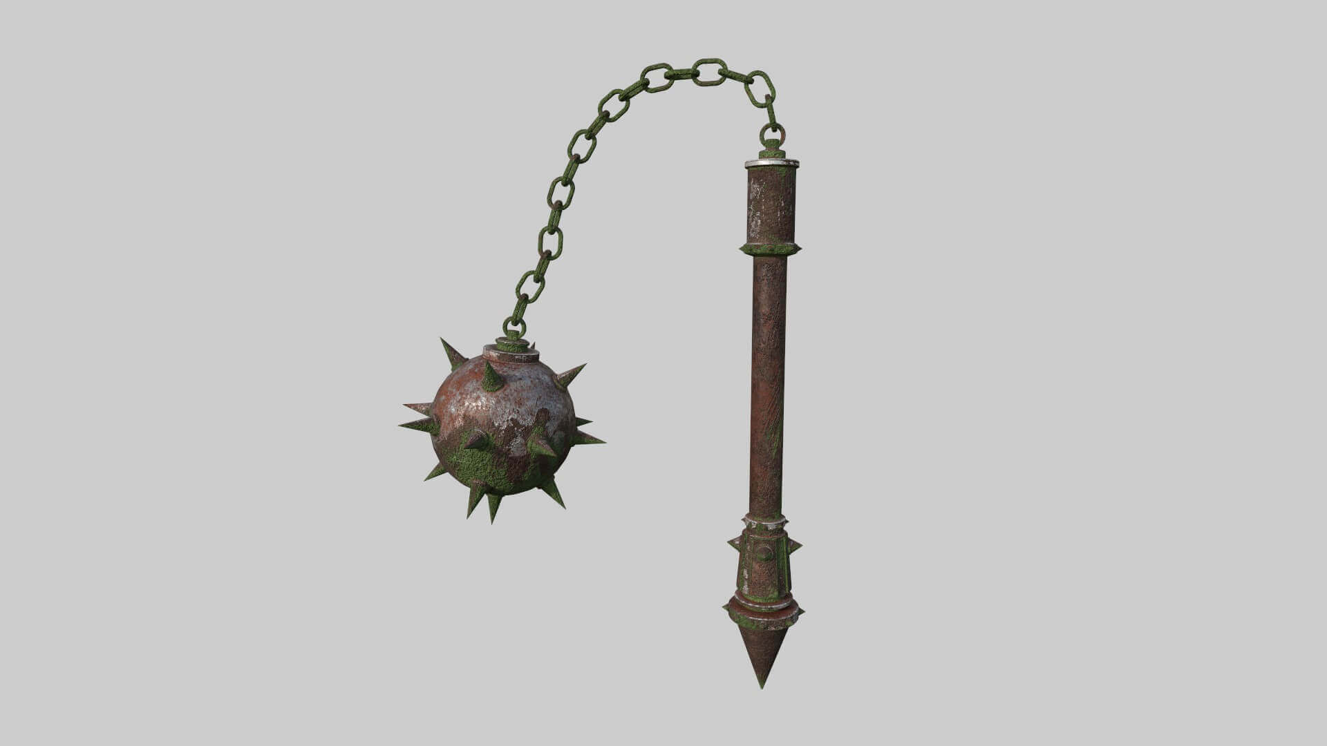 Medieval Flail Mace 01 Earth Elemental 3D Model by gsommer