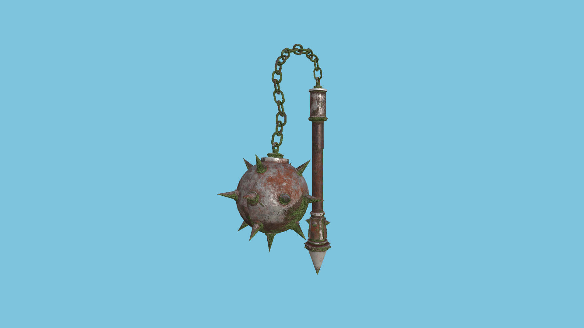 Medieval Flail Mace 01 Earth Elemental 3D Model by gsommer