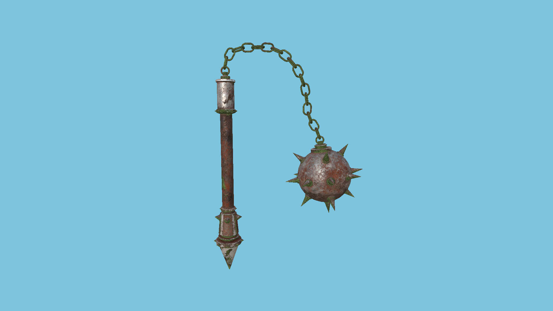 Medieval Flail Mace 01 Earth Elemental 3D Model by gsommer