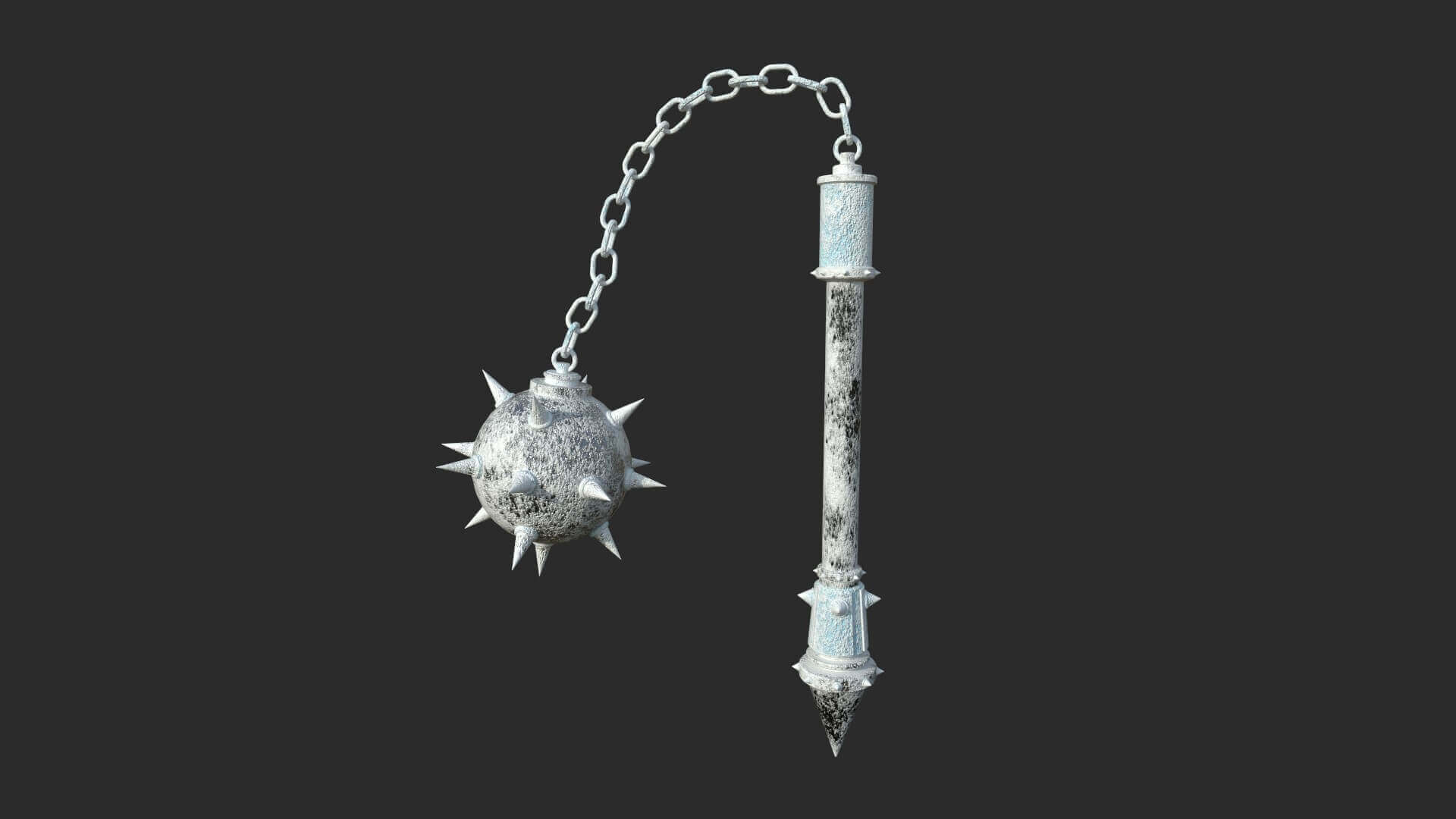 Medieval Flail Mace 05 Frost 3D Model by gsommer