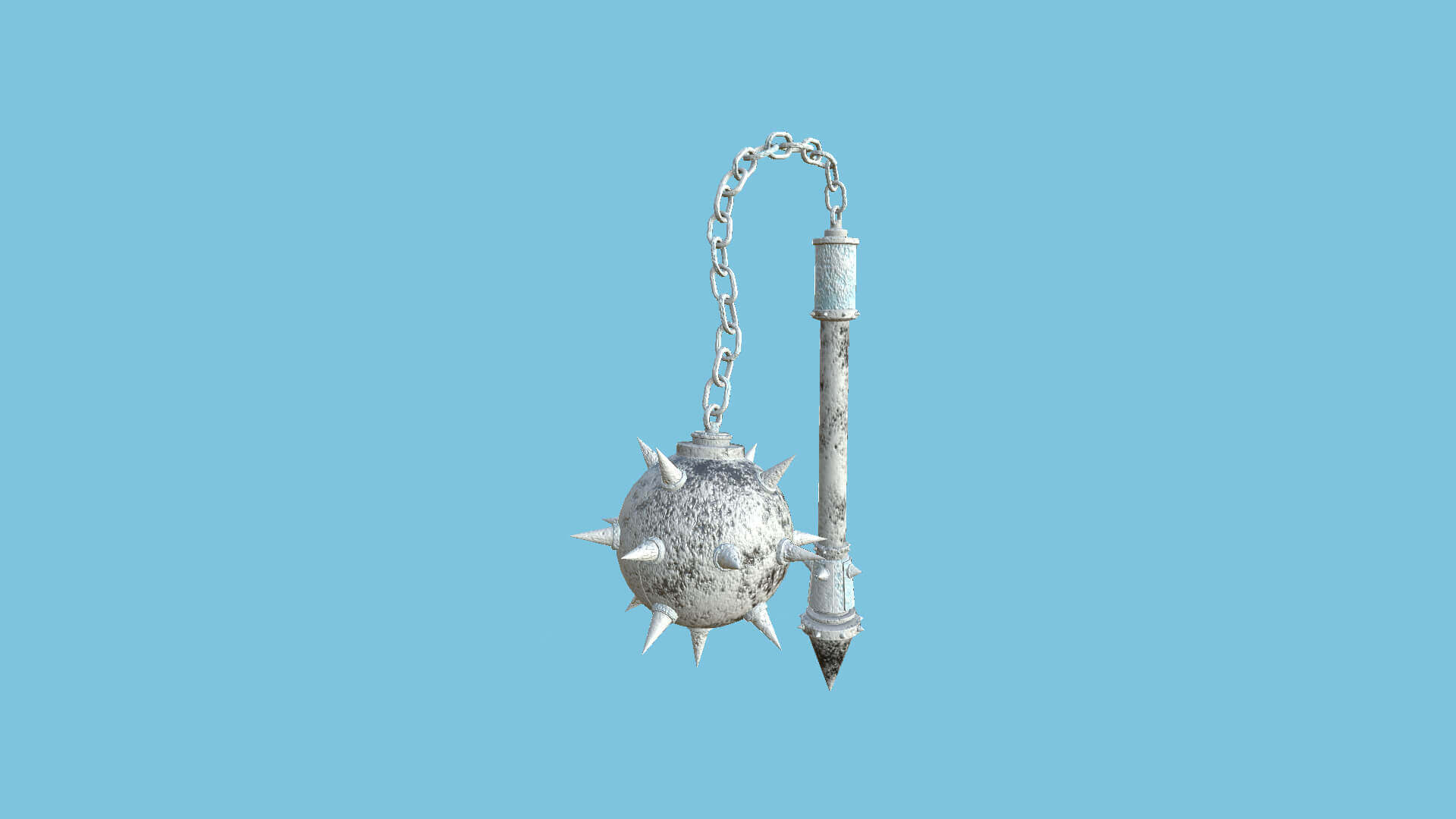 Medieval Flail Mace 05 Frost 3D Model by gsommer