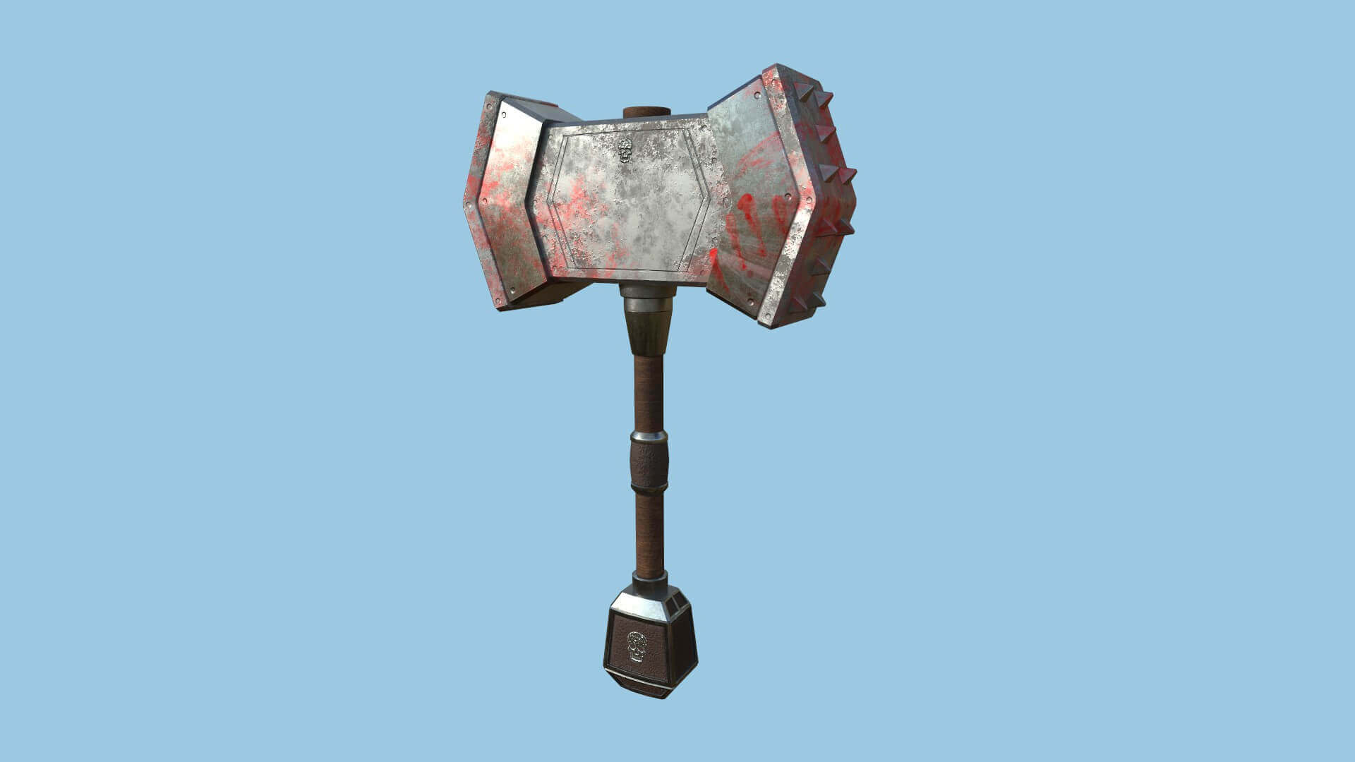 Medieval War Hammer 09 Blood Metal 3D Model by gsommer