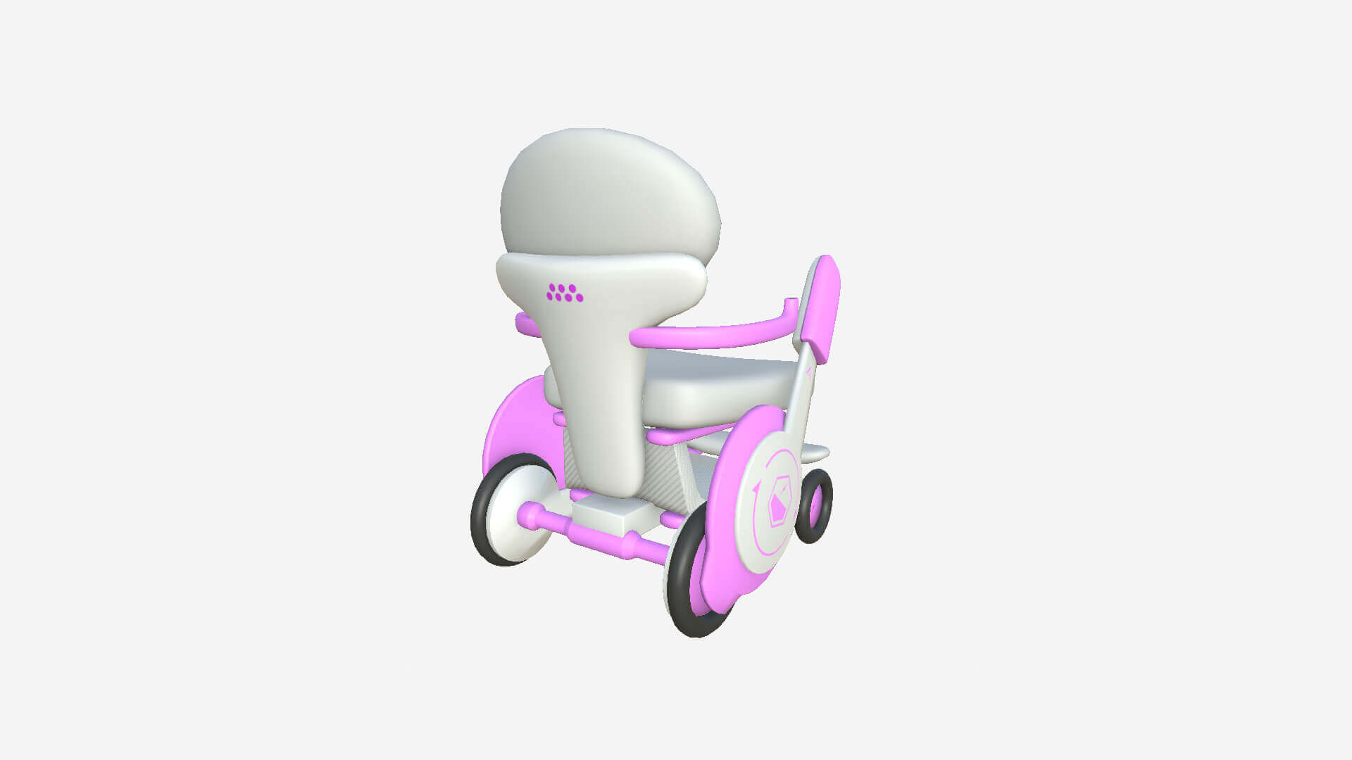 Motorized Wheelchair 03 - White Pink 3D Model by gsommer