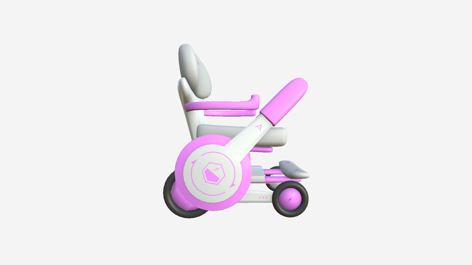 Motorized Wheelchair 03 - White Pink 3D Model by gsommer