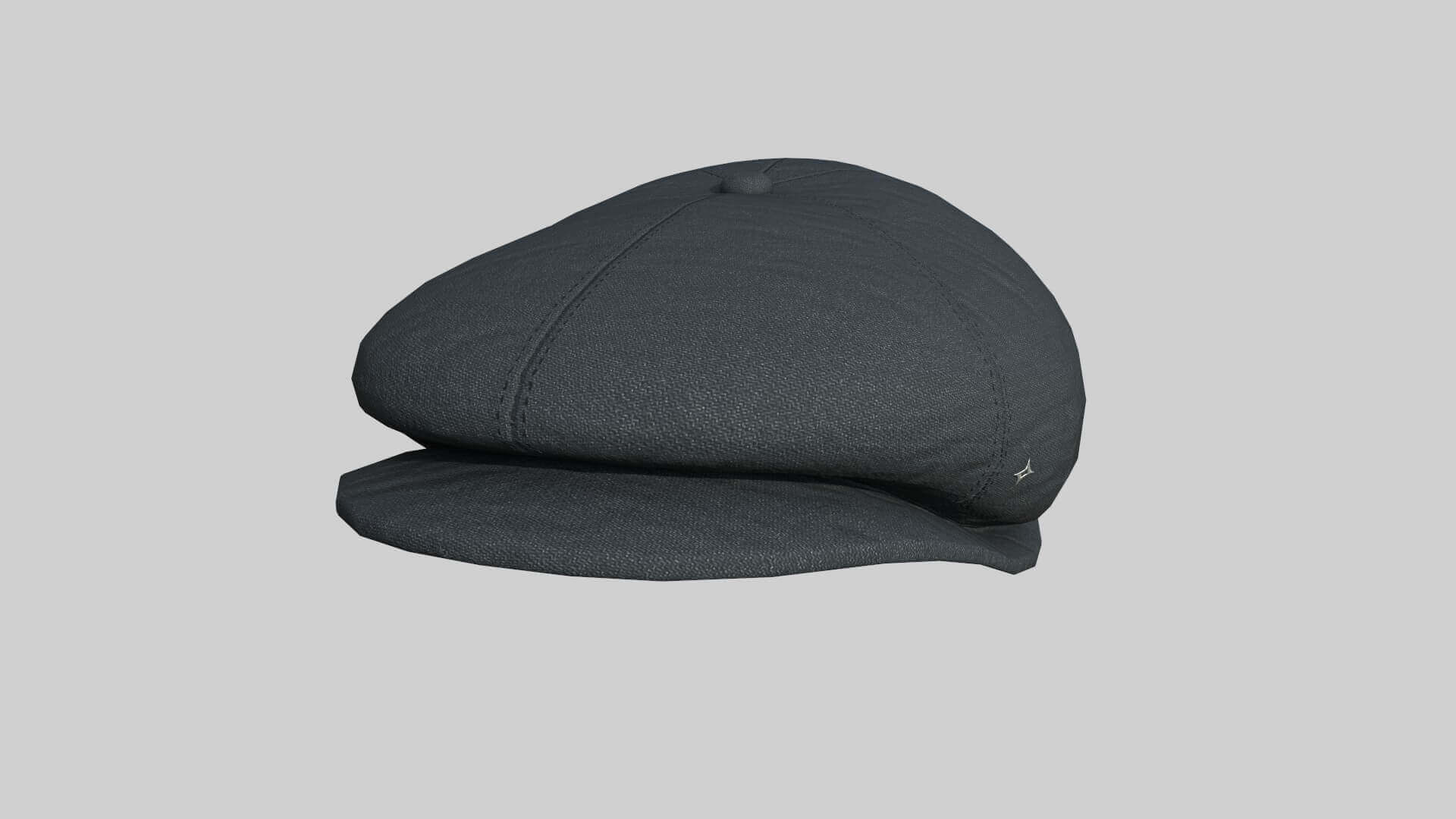 Newsboy Hat 01 Dark Gray 3D Model by gsommer