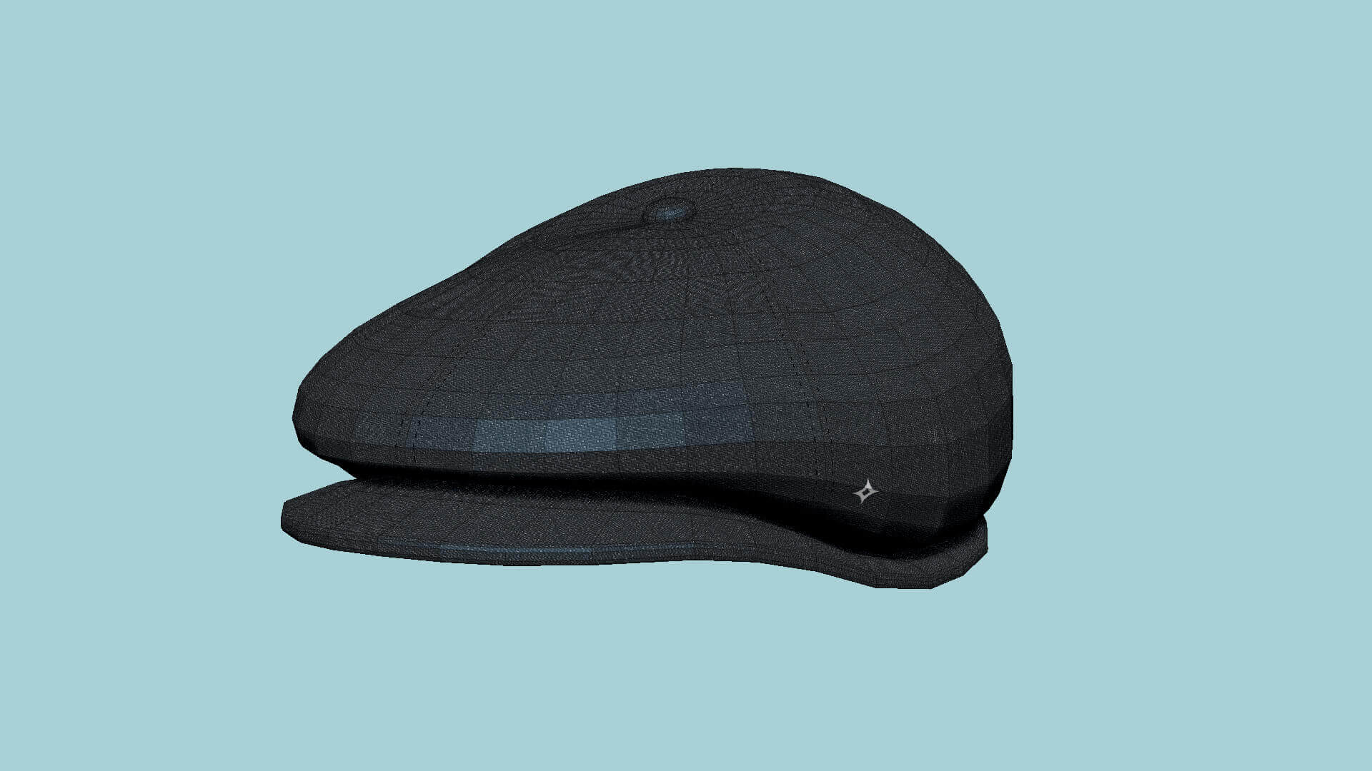 Newsboy Hat 01 Dark Gray 3D Model by gsommer