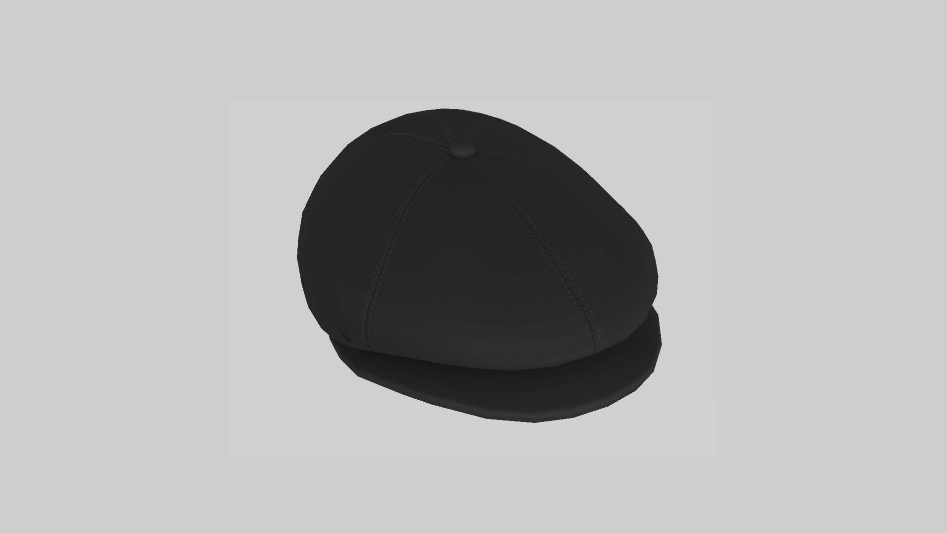 Newsboy Hat 07 Black 3D Model by gsommer
