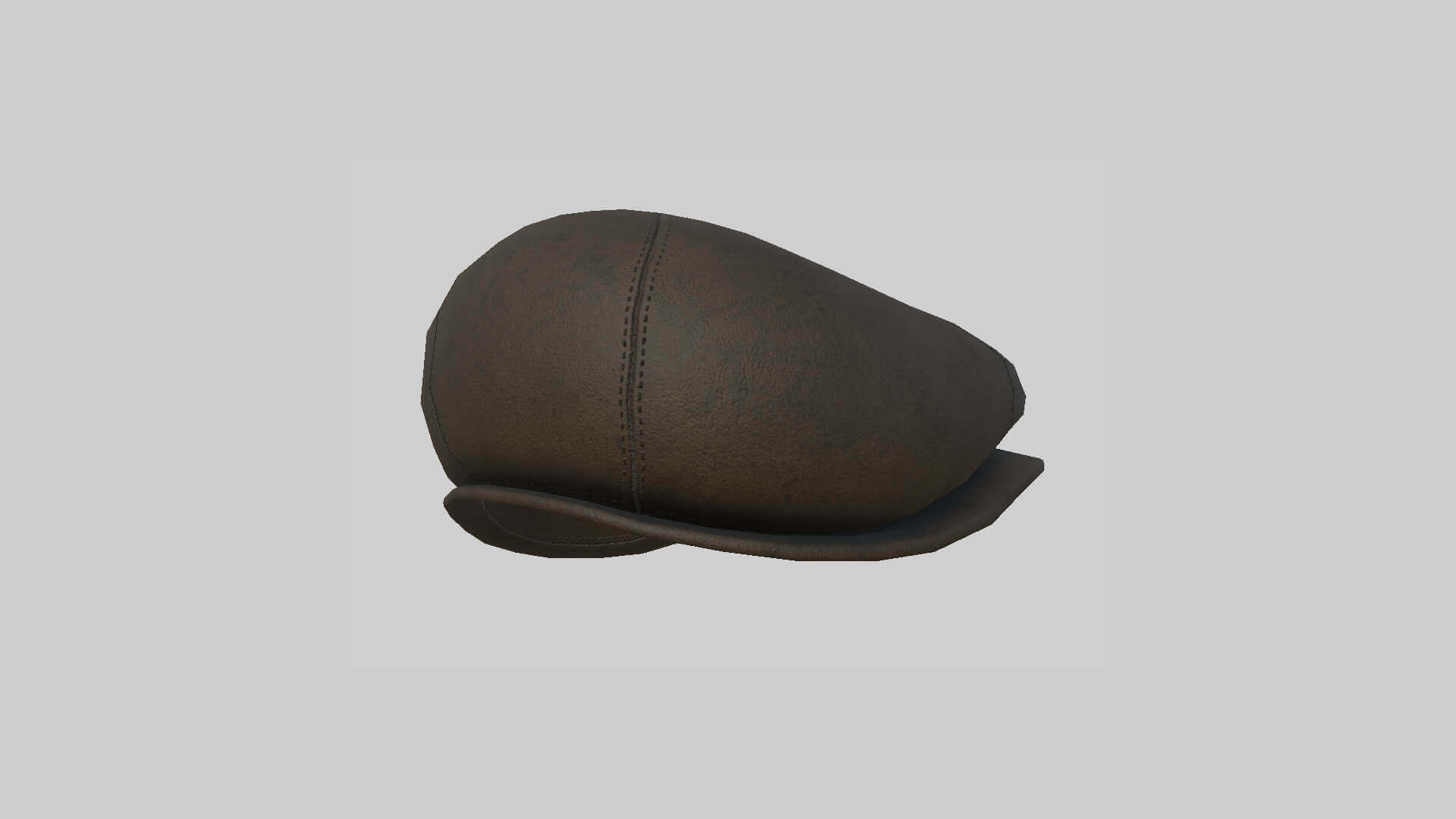 Newsboy Hat 08 Brown Leather 3D Model by gsommer