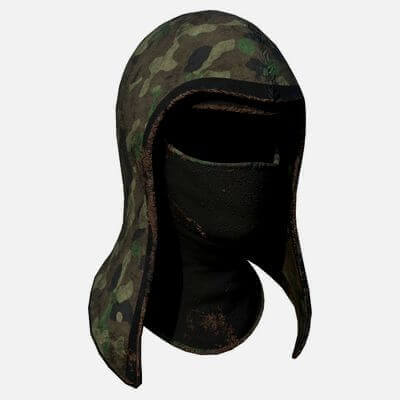 Ninja Hood 05 - Green Camouflage 3D Model by gsommer