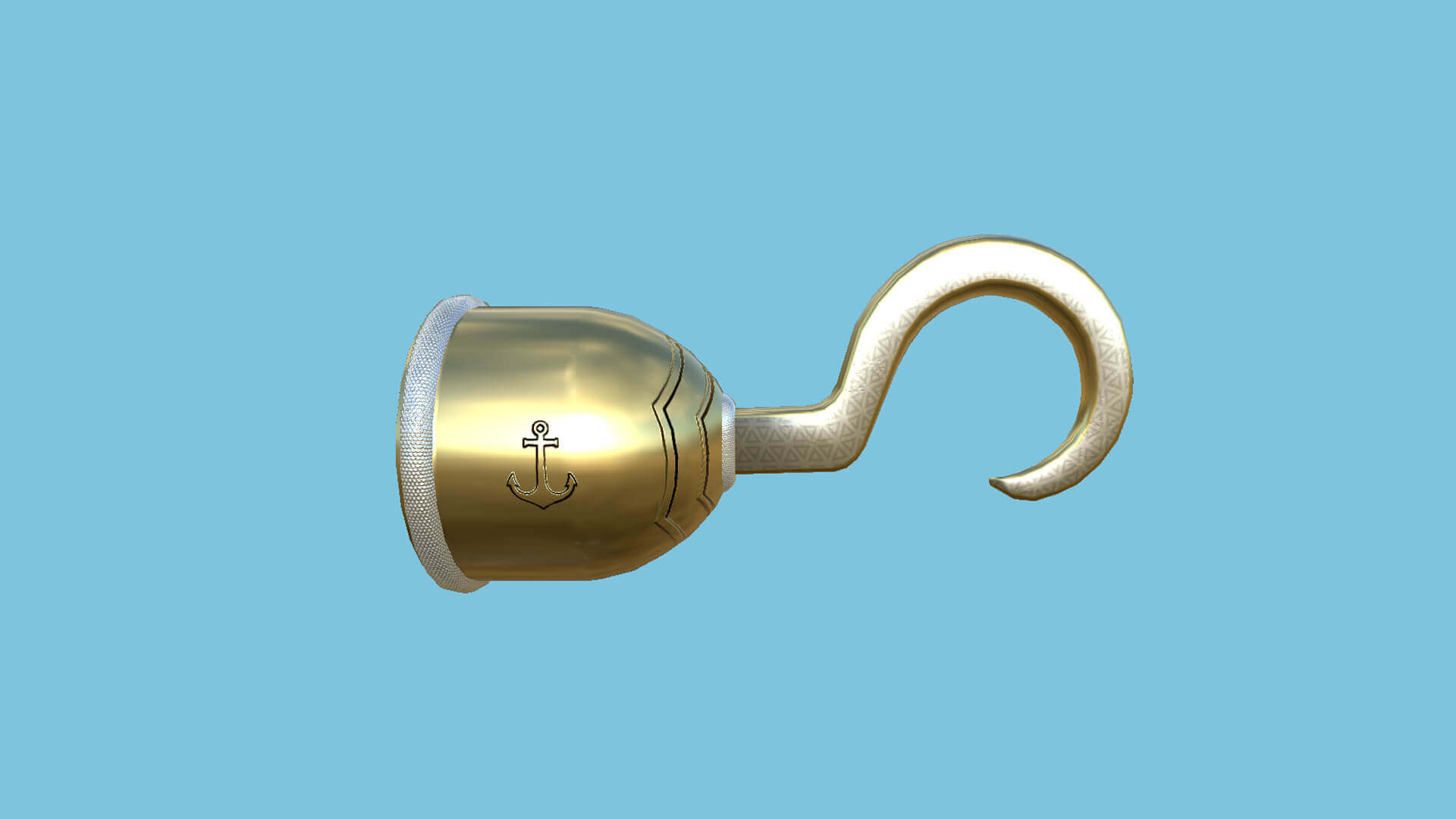 Pirate Hook 04 Golden Luxury 3D Model by gsommer