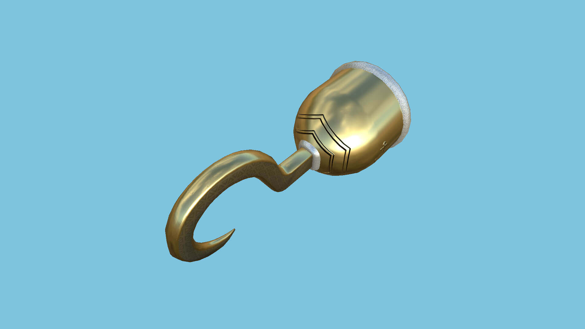 Pirate Hook 04 Golden Luxury 3D Model by gsommer