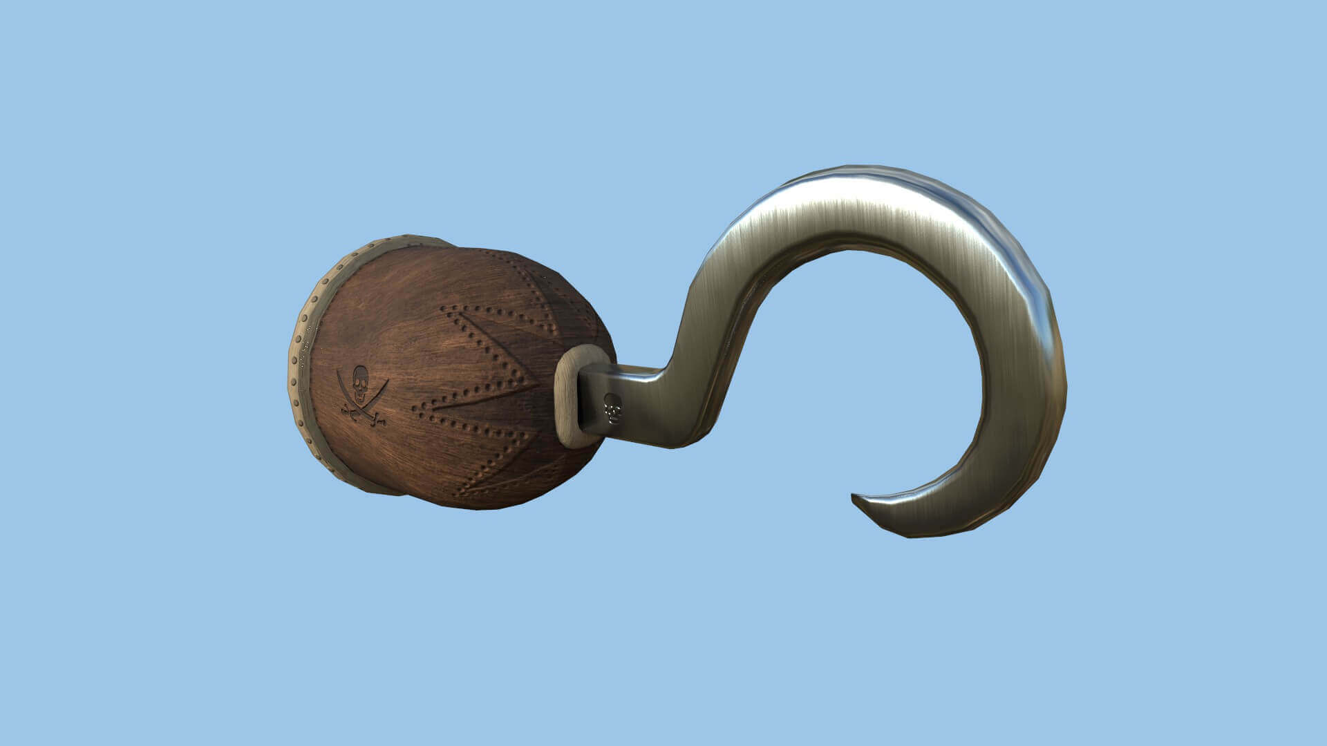 Pirate Hook 05 - Wood Metal 3D Model by gsommer