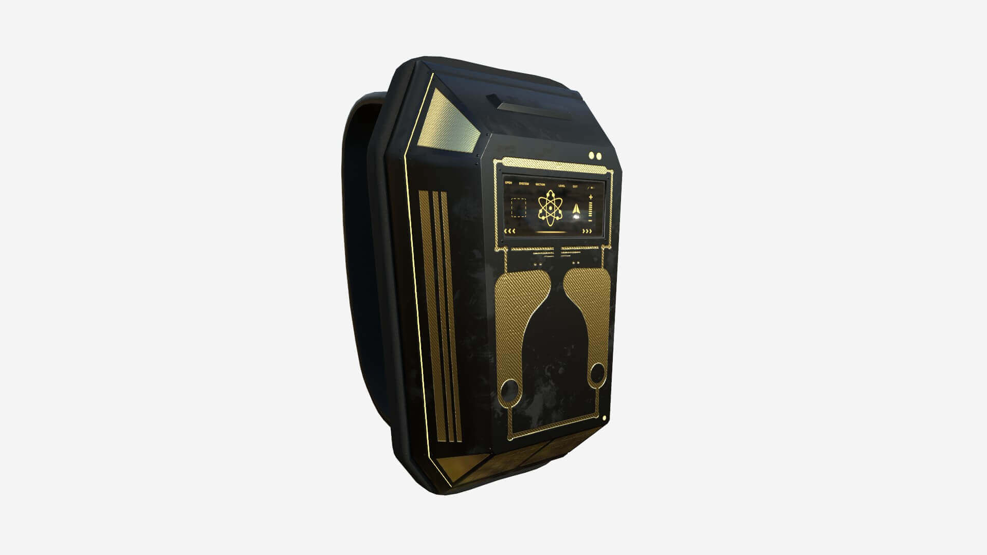 Sci-Fi Backpack Model E 03 - Black and Gold by gsommer