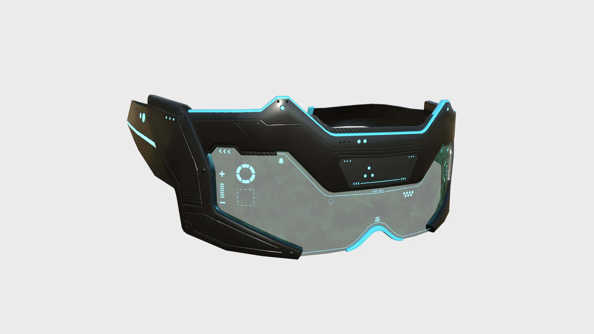 SciFi Glasses Visor Model F 02 Black and Blue by gsommer