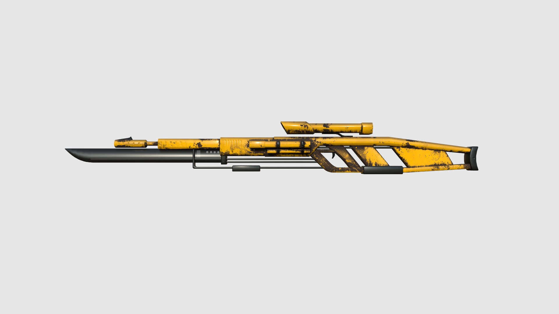 Sci-Fi Sniper Gunblade 06 - Yellow Dirt 3D Model by gsommer
