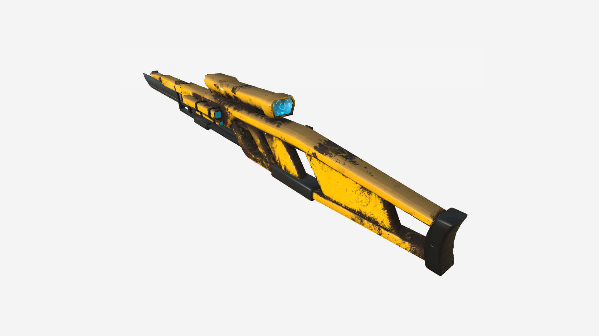 SciFi Sniper Gunblade 06 Yellow Dirt 3D Model by gsommer