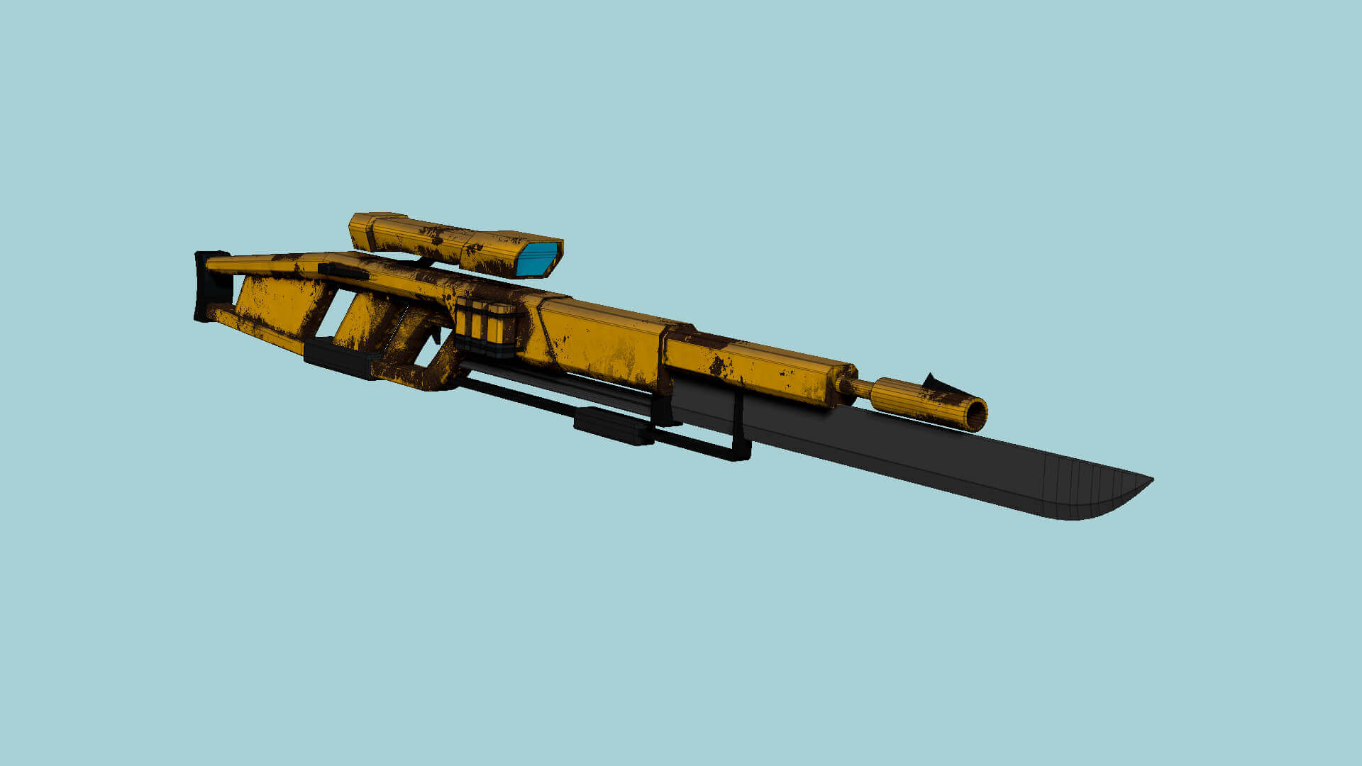 SciFi Sniper Gunblade 06 Yellow Dirt 3D Model by gsommer