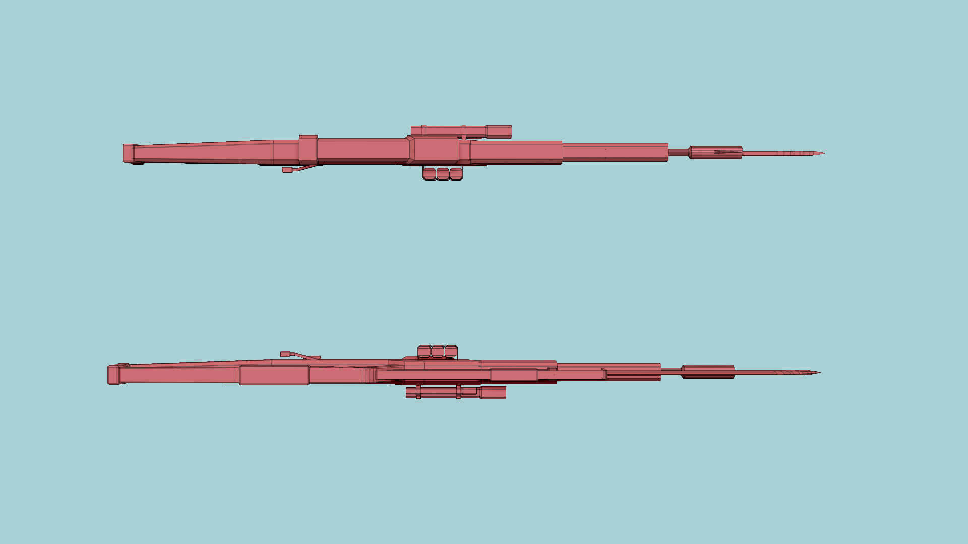 SciFi Sniper Gunblade 06 Yellow Dirt 3D Model by gsommer