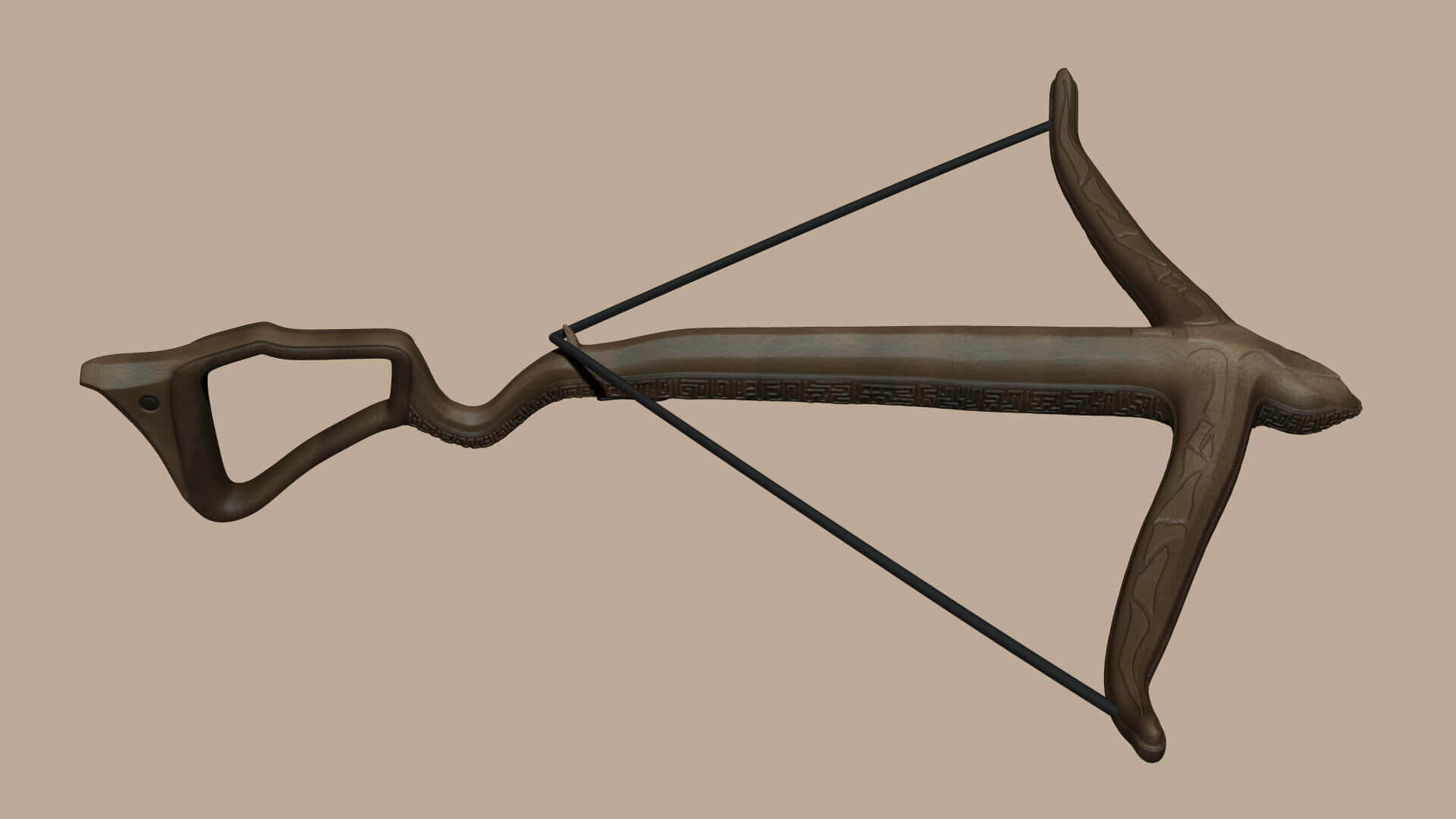 Simple Wooden Crossbow 3d Model By Gsommer