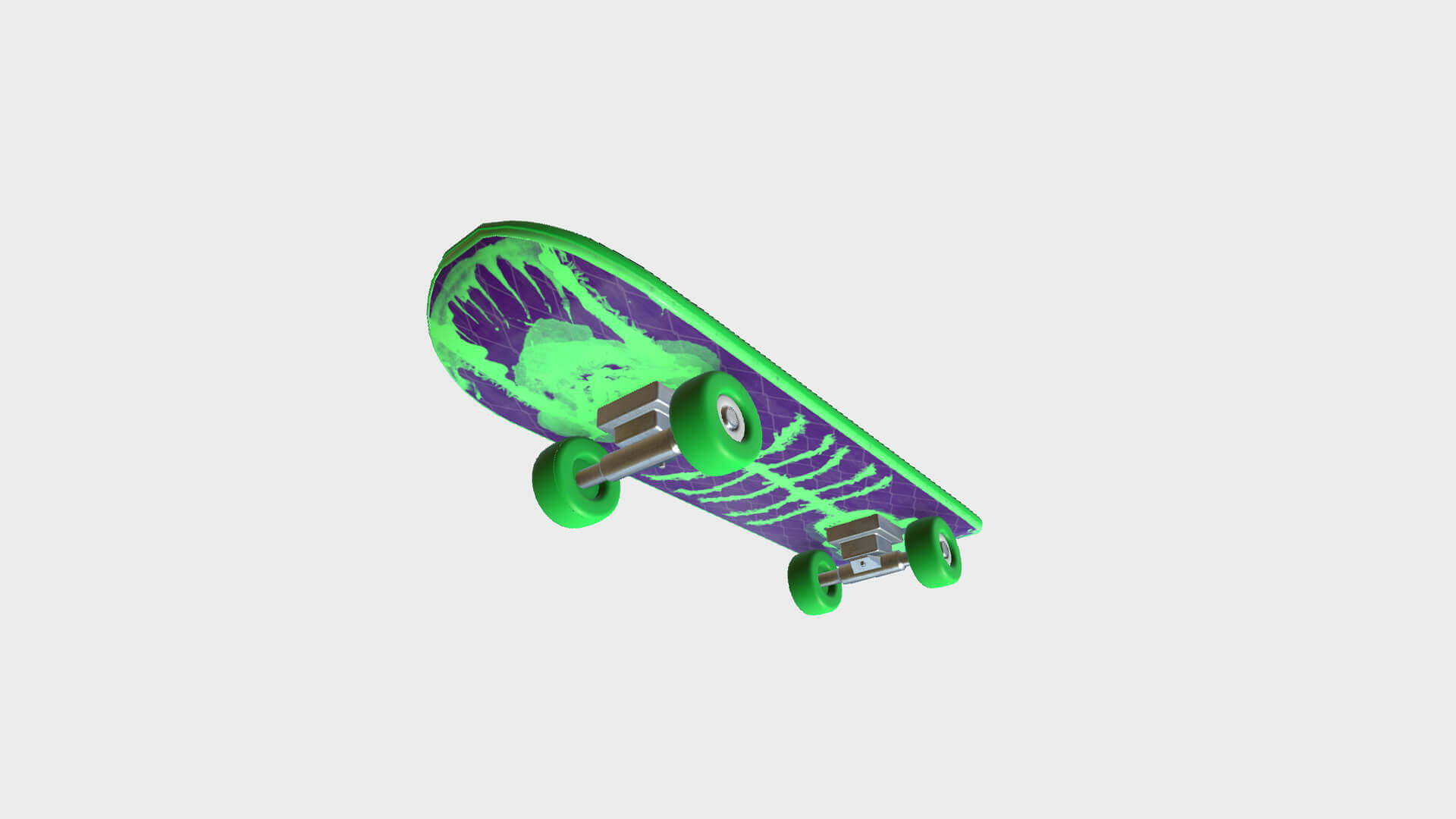 Skateboard 07 Green 3D Model by gsommer