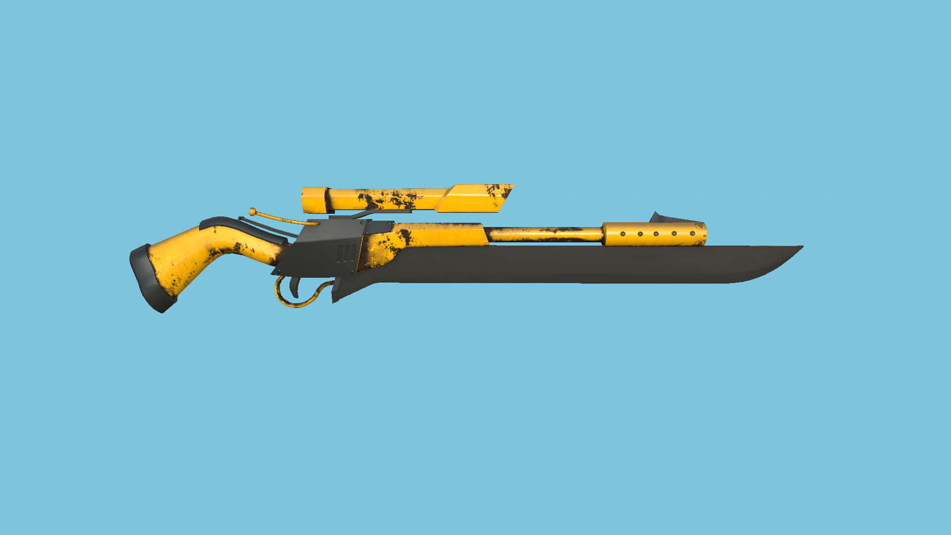 Sniper Gunblade 06 Yellow and Black 3D Model by gsommer