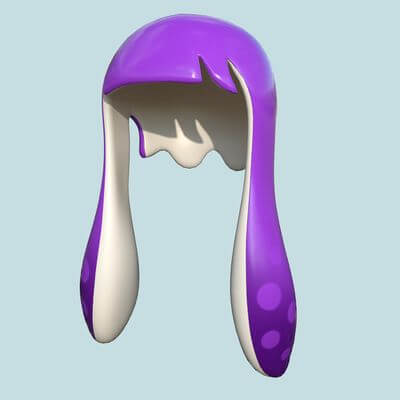 Splatoon Hair 04 - Purple 3D Model by gsommer