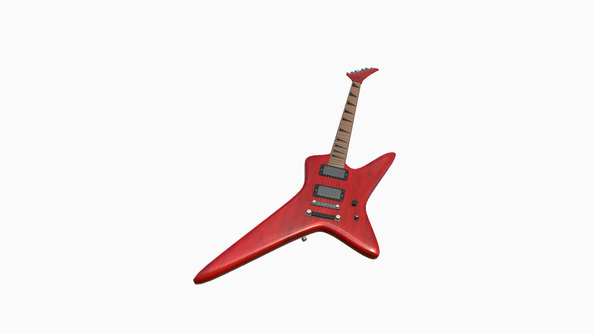 Star Electric Guitar 01 Red 3D Model by gsommer