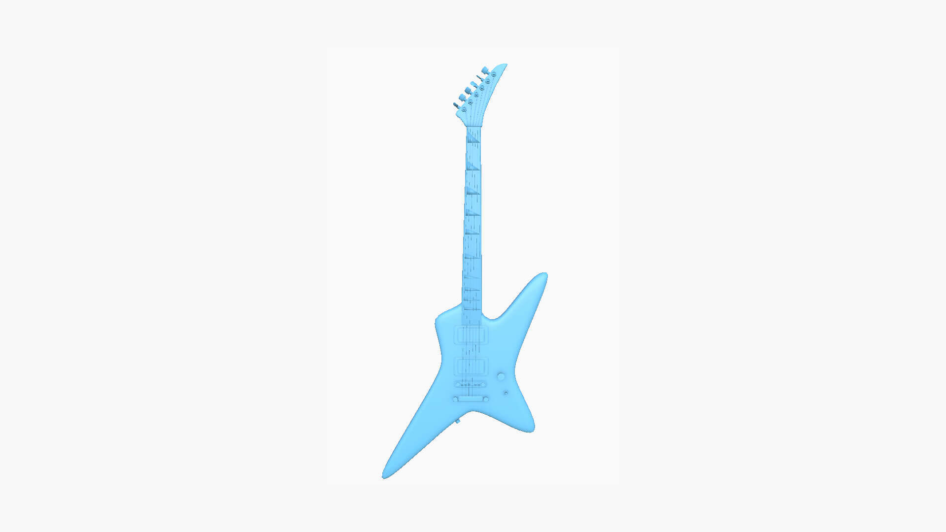 Star Electric Guitar 01 Red 3D Model by gsommer