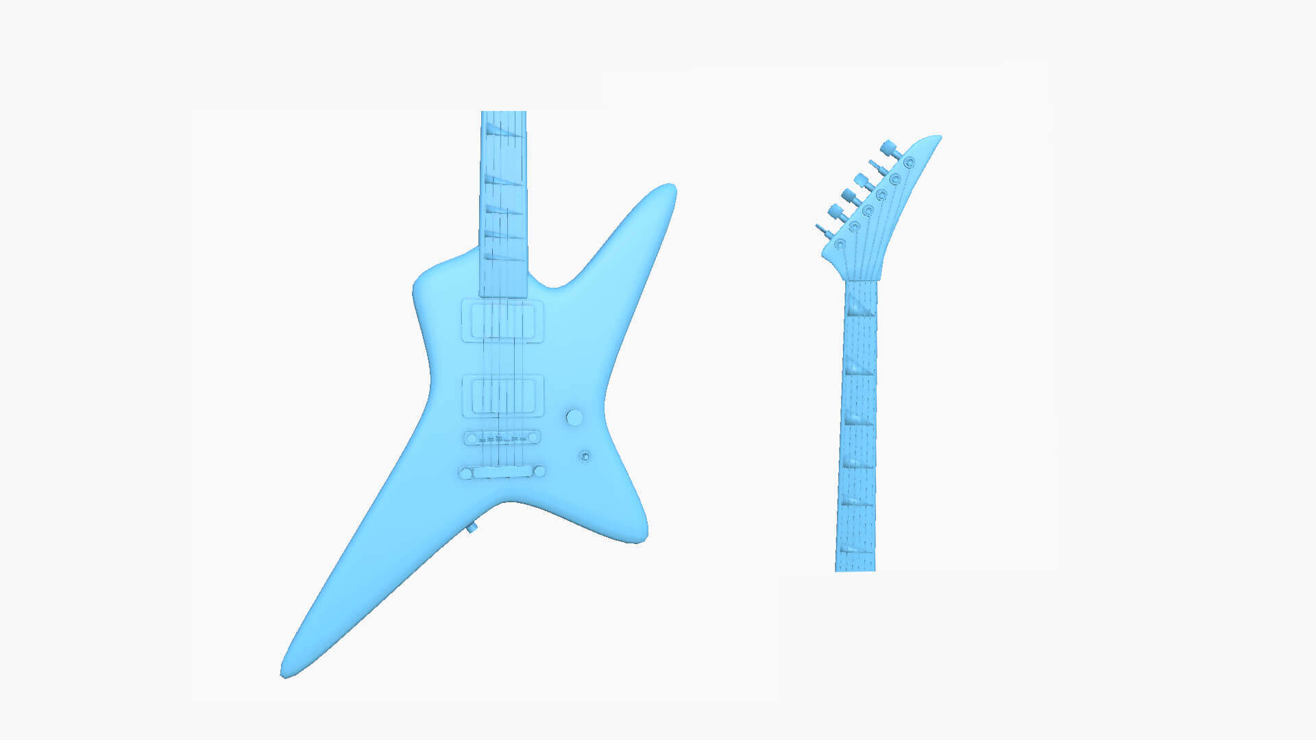 Star Electric Guitar 01 Red 3D Model by gsommer