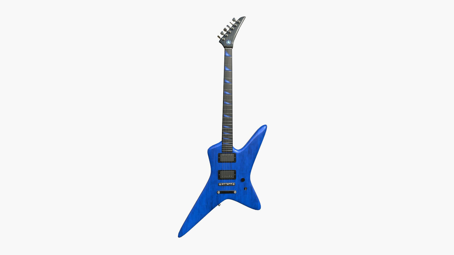 Star Electric Guitar 05 Blue Dark 3D Model by gsommer