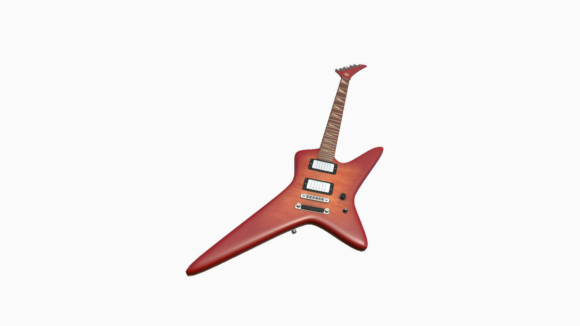 Star Electric Guitar 08 Red Wood 3D Model by gsommer