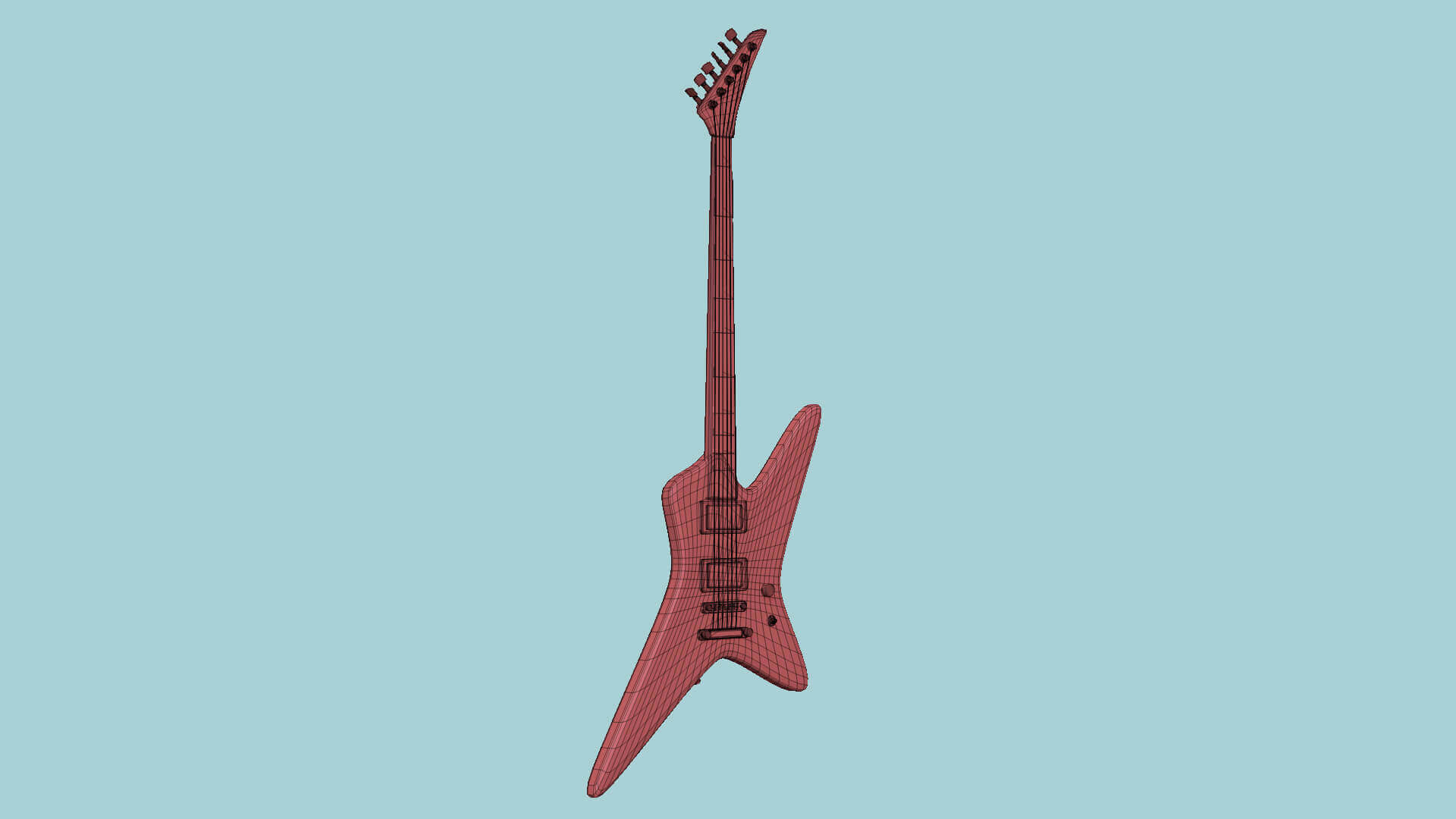 Star Electric Guitar 08 Red Wood 3D Model by gsommer
