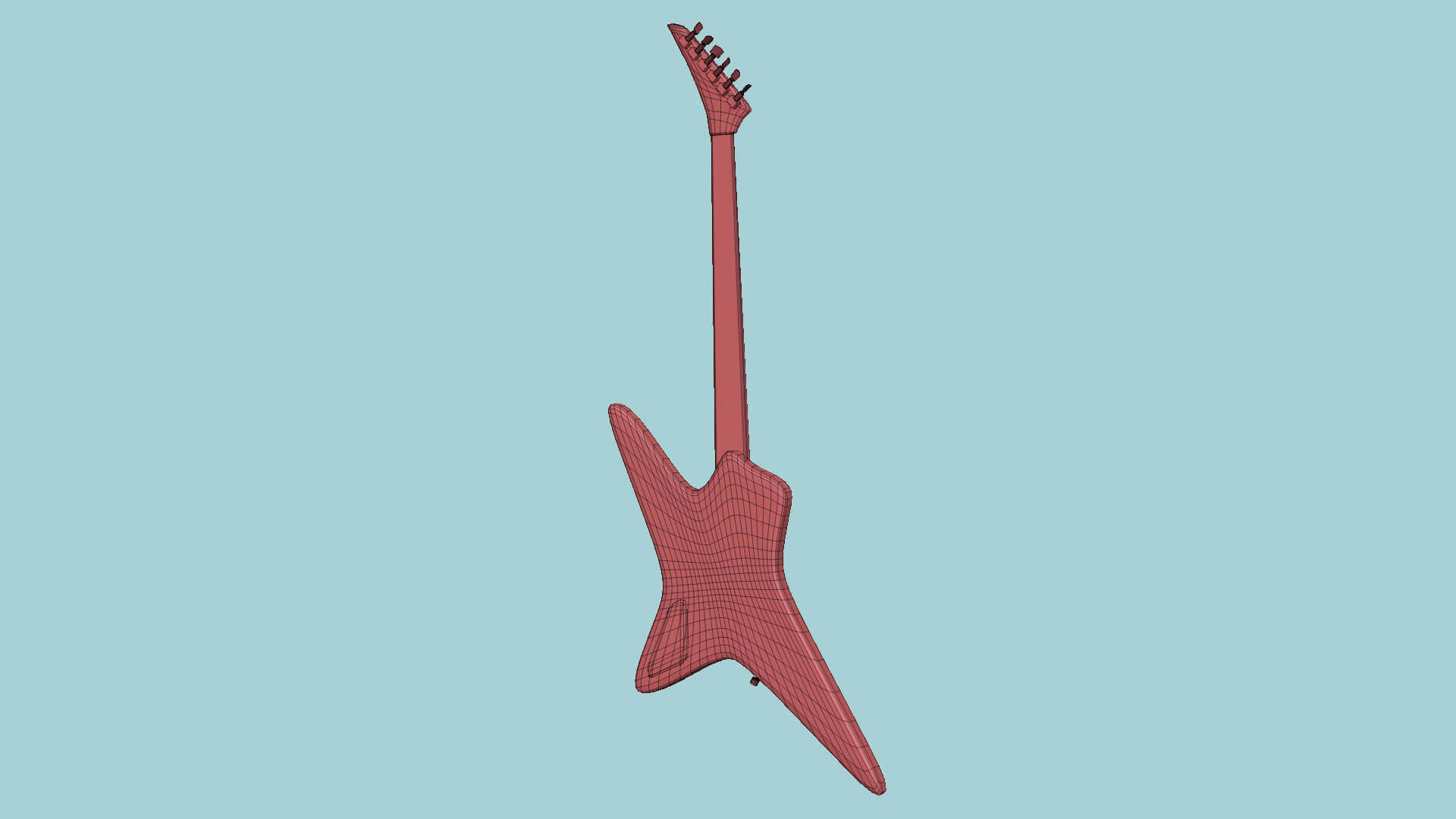 Star Electric Guitar 08 Red Wood 3D Model by gsommer