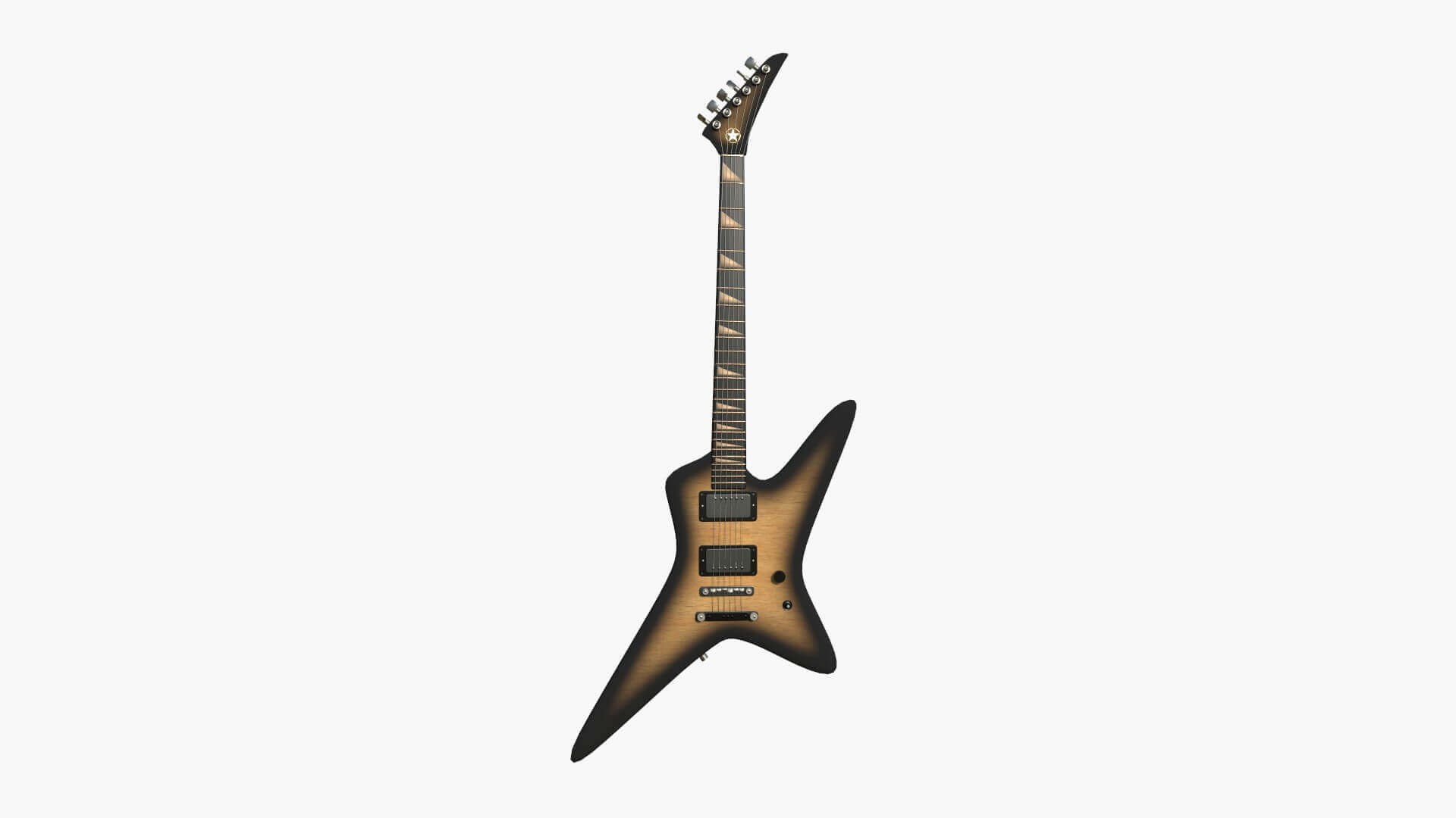 Star Electric Guitar 10 Wood Black 3D Model by gsommer