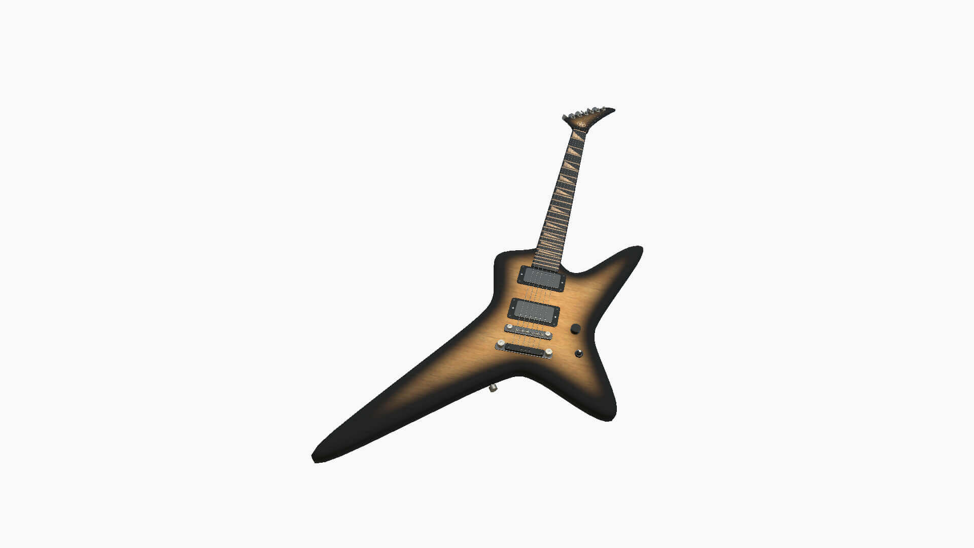 Star Electric Guitar 10 Wood Black 3D Model by gsommer
