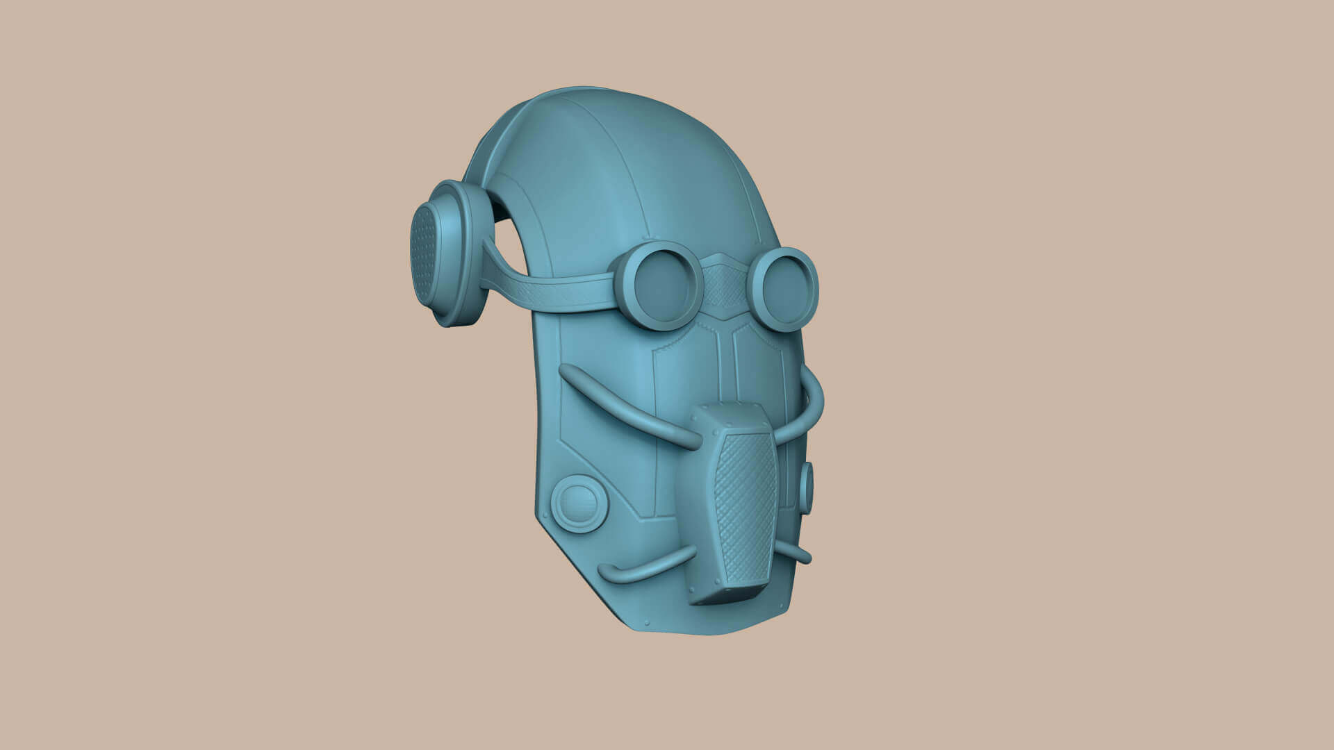 Steampunk Iron Mask - 3D Model by gsommer