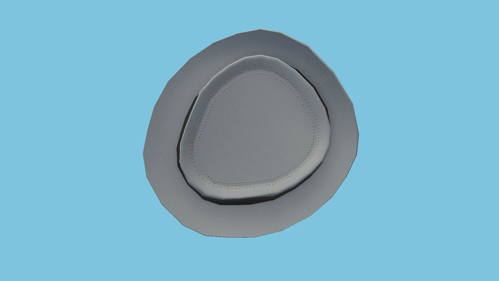 Trilby Hat 01 - White and Black 3D Model by gsommer