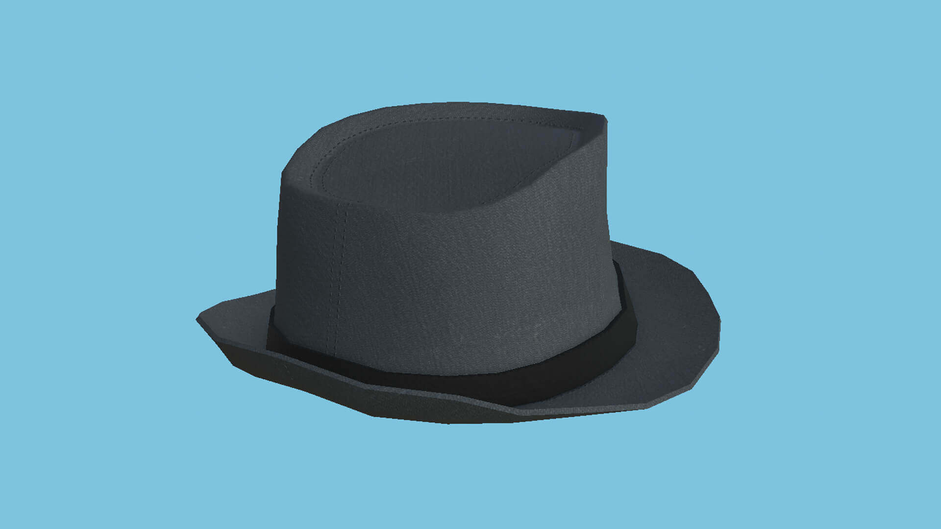 Trilby Hat 02 - Dark Grey 3D Model by gsommer