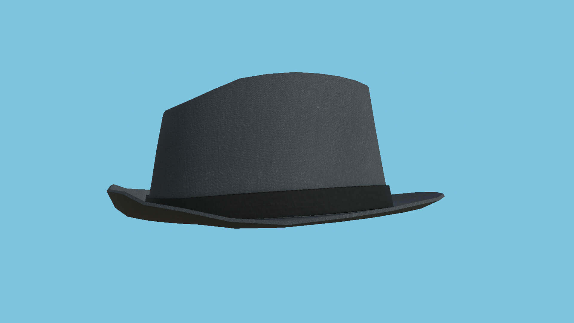 Trilby Hat 02 - Dark Grey 3D Model by gsommer