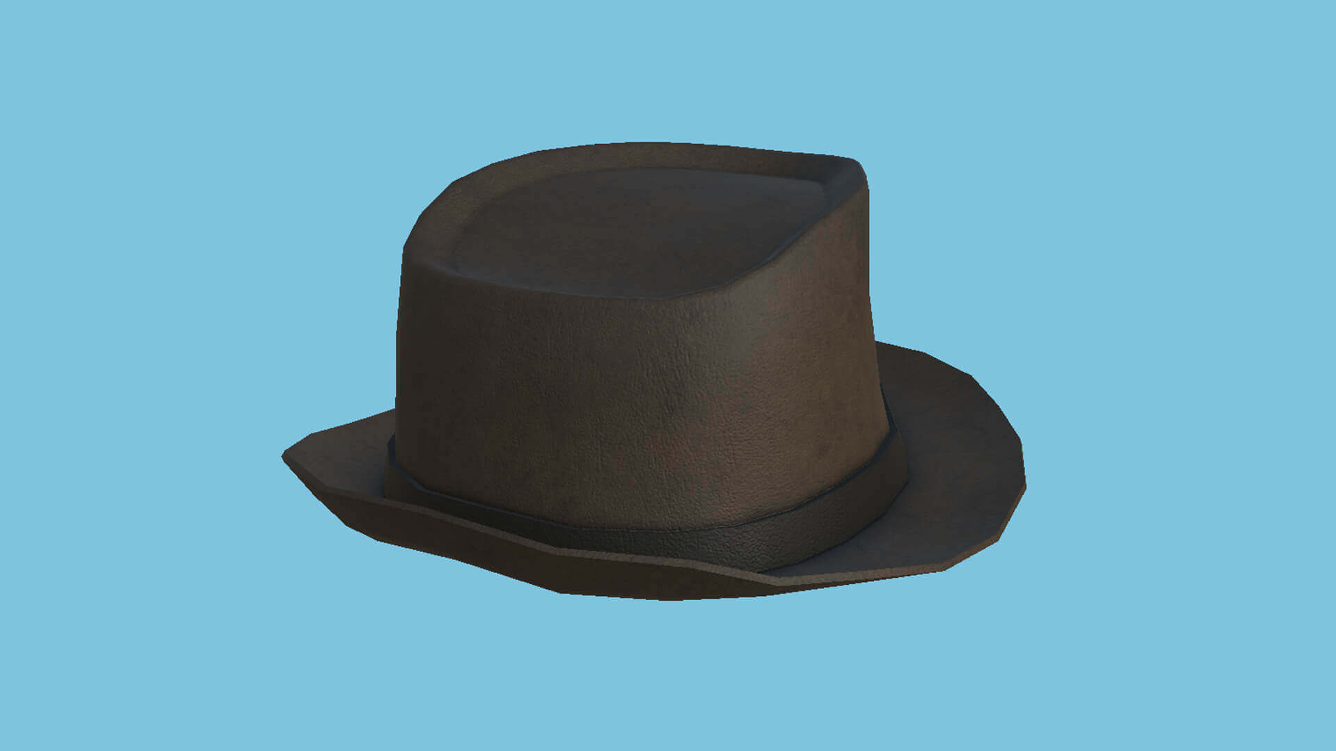 Trilby Hat 09 - Brown Leather 3D Model by gsommer