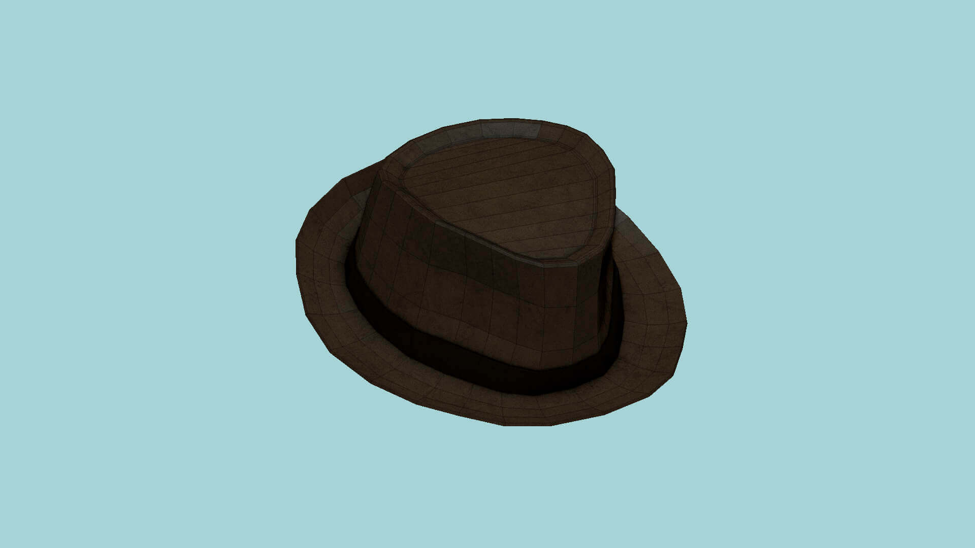 Trilby Hat 09 - Brown Leather 3D Model by gsommer