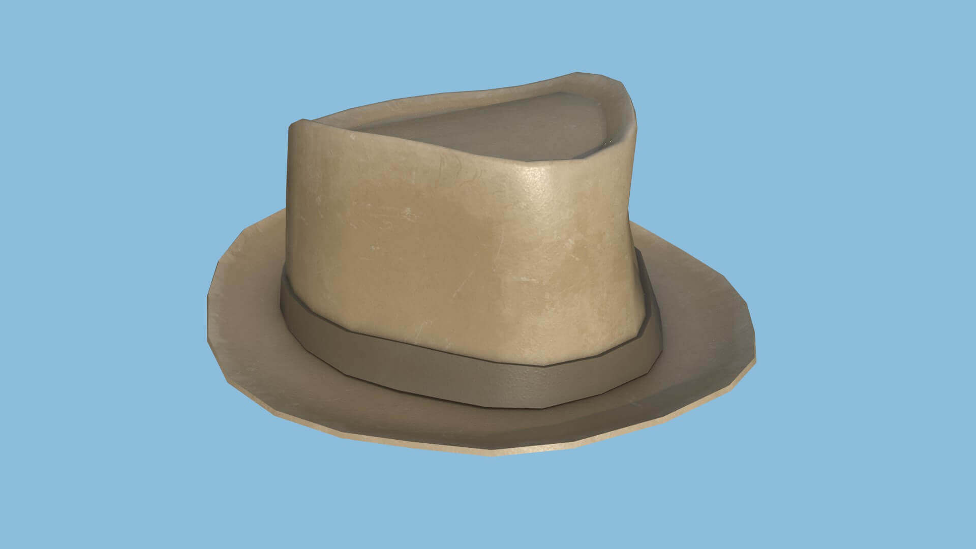 Trilby Hat 11 - Beige Leather 3D Model by gsommer