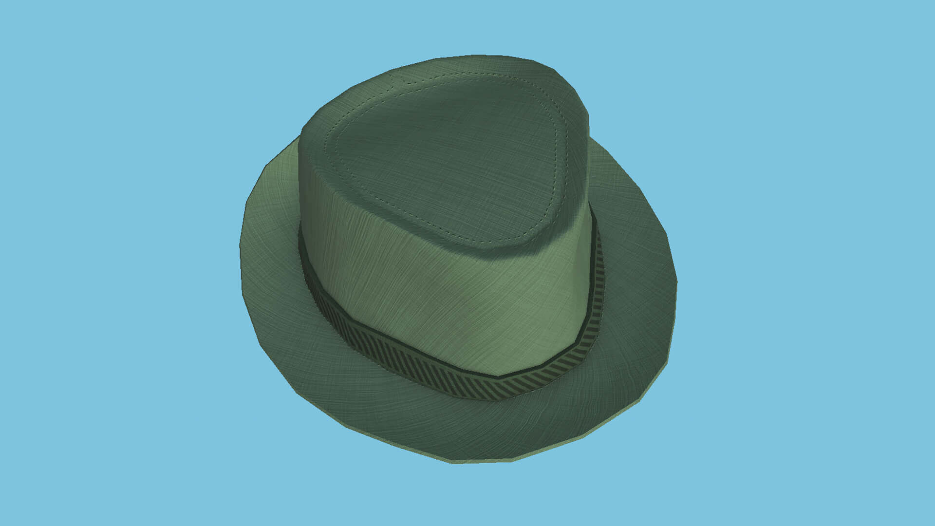 Trilby Hat 13 Green 3D Model by gsommer