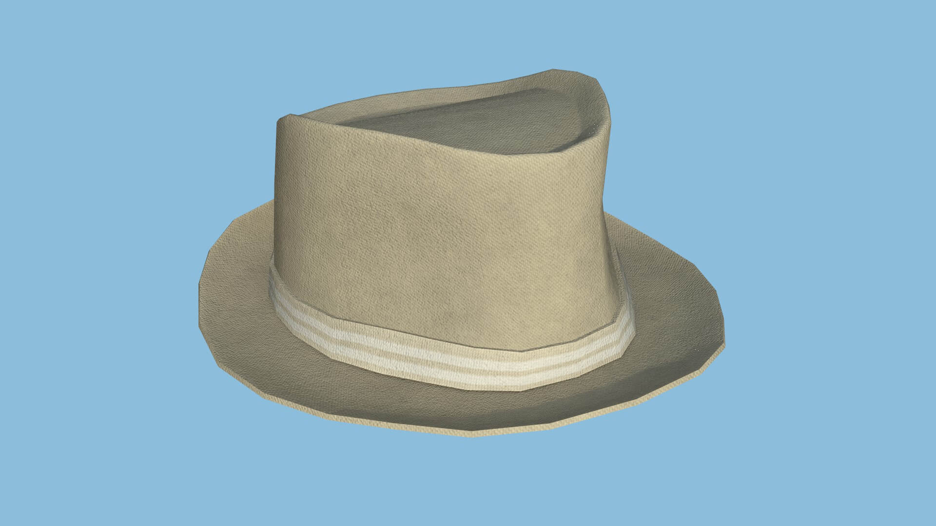 Trilby Hat 15 - Beige White 3D Model by gsommer