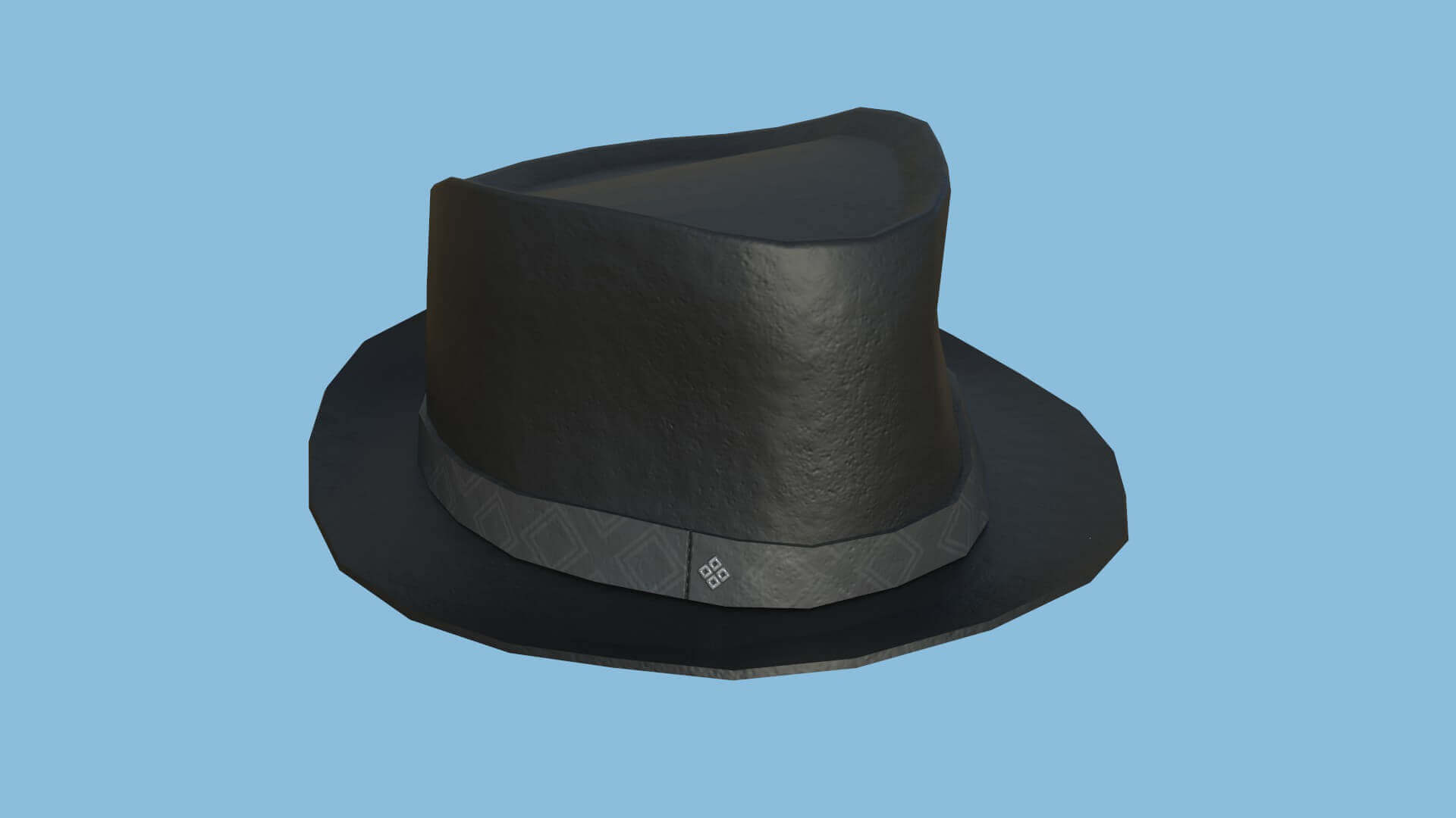 Trilby Hat 18 - Black Leather 3D Model by gsommer