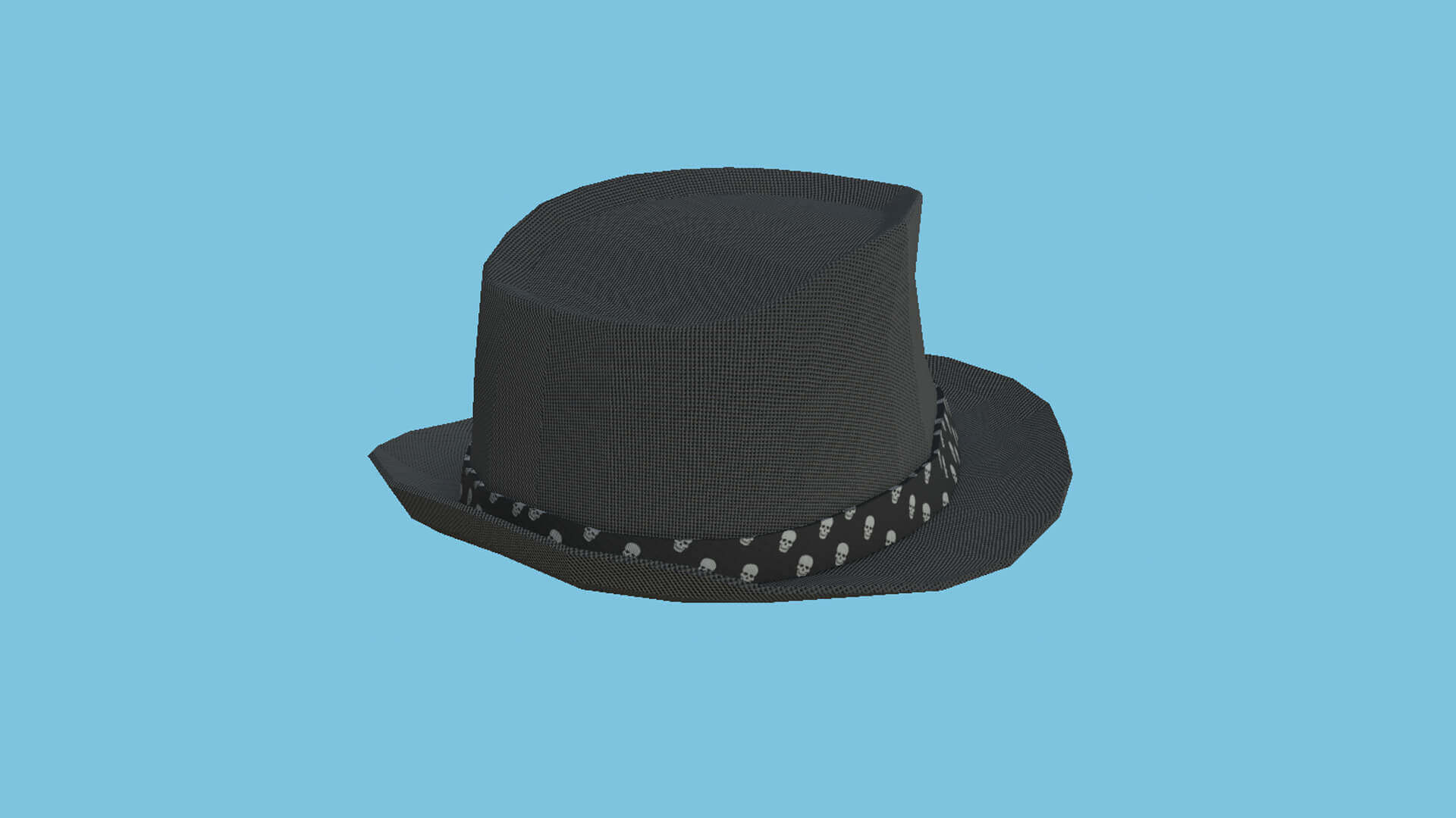 Trilby Hat 20 - Black Skull 3D Model by gsommer