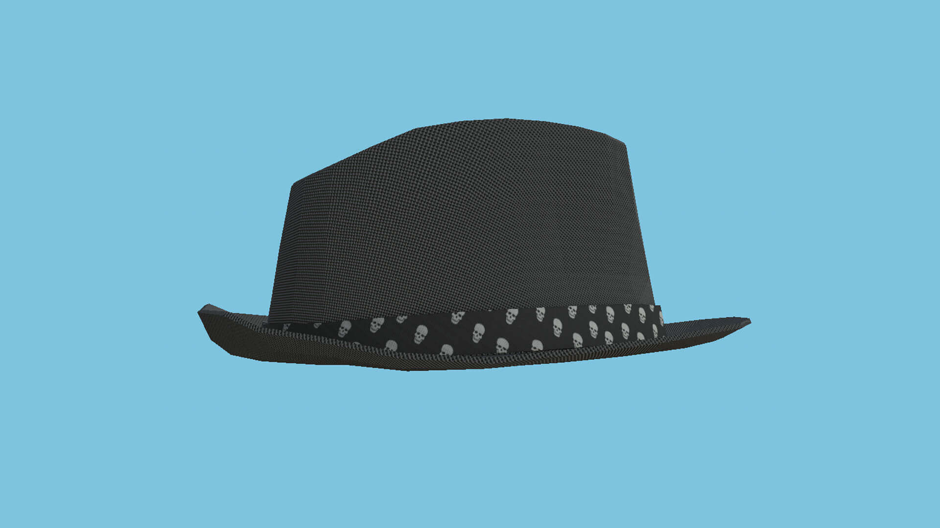 Trilby Hat 20 - Black Skull 3D Model by gsommer