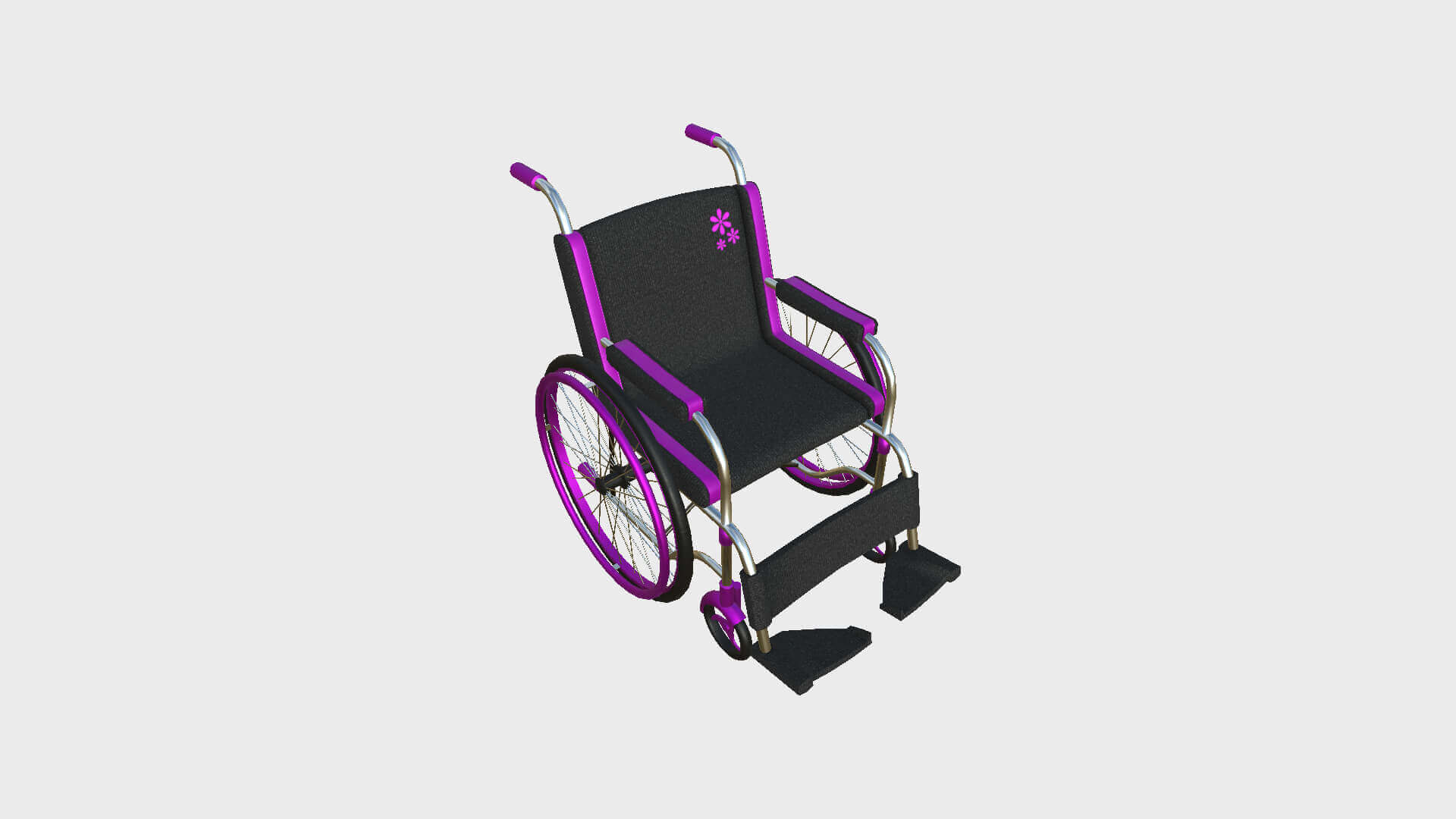 Wheelchair 06 - Pink 3D Model by gsommer