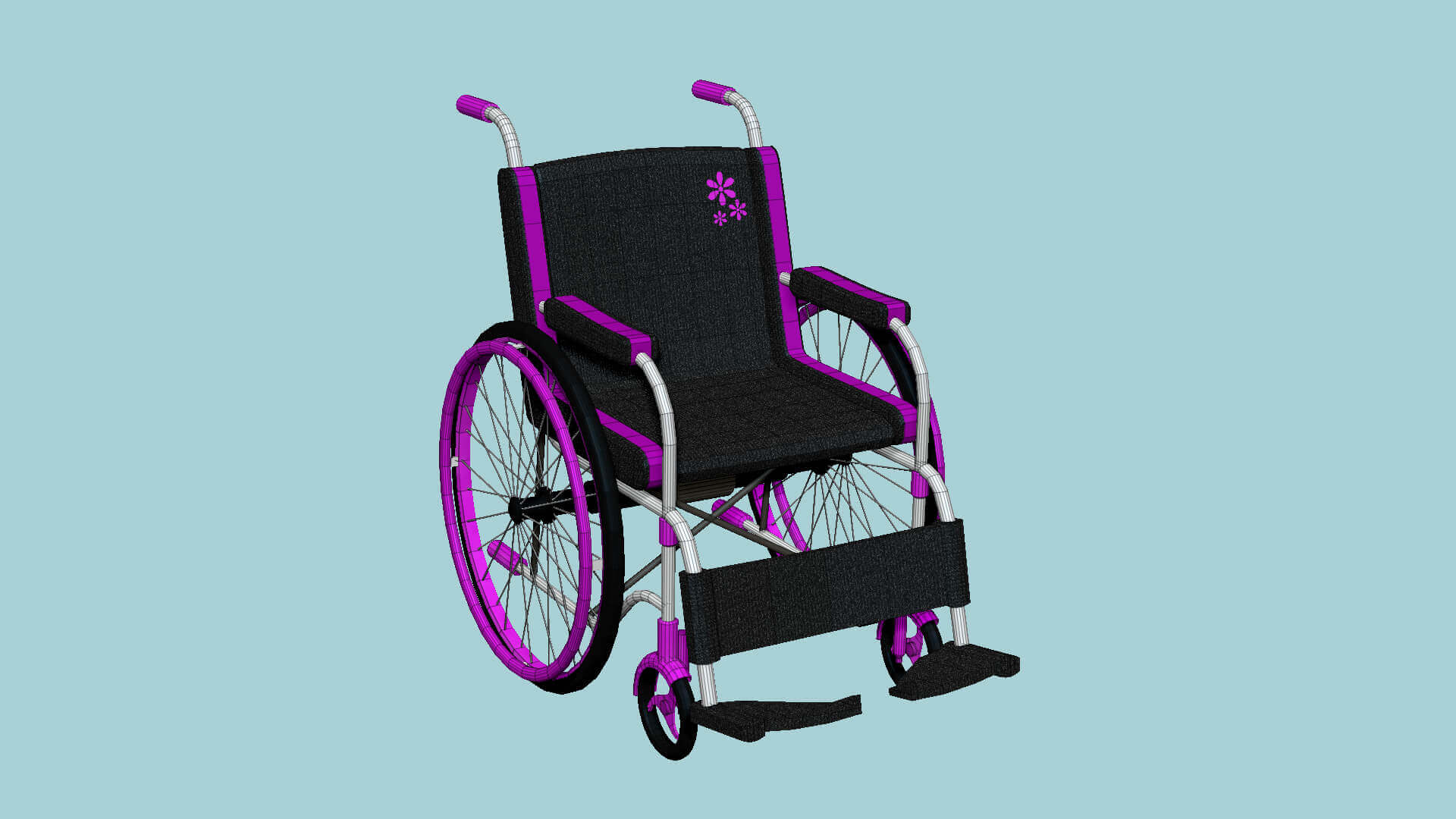 Wheelchair 06 - Pink 3D Model by gsommer