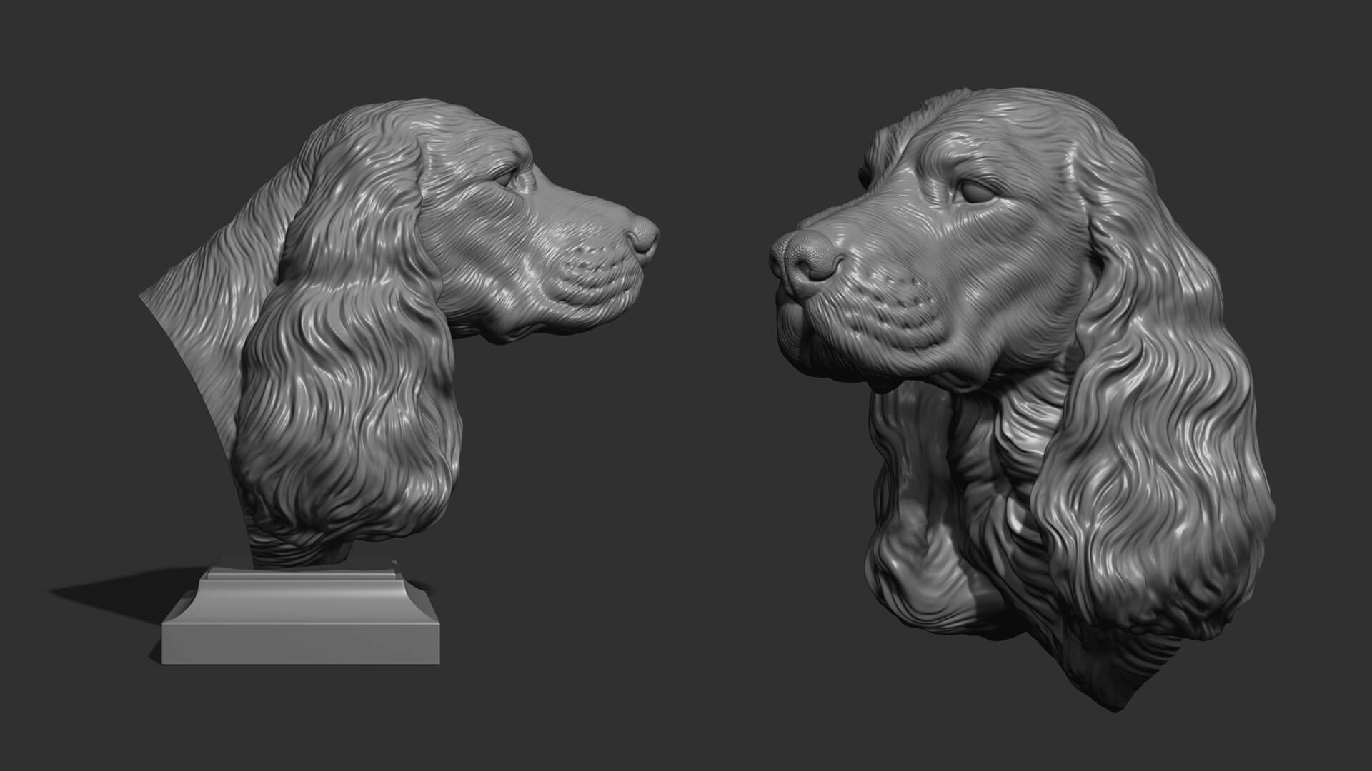 English Cocker Spaniel Bust - 3D Print Model by guninnik81